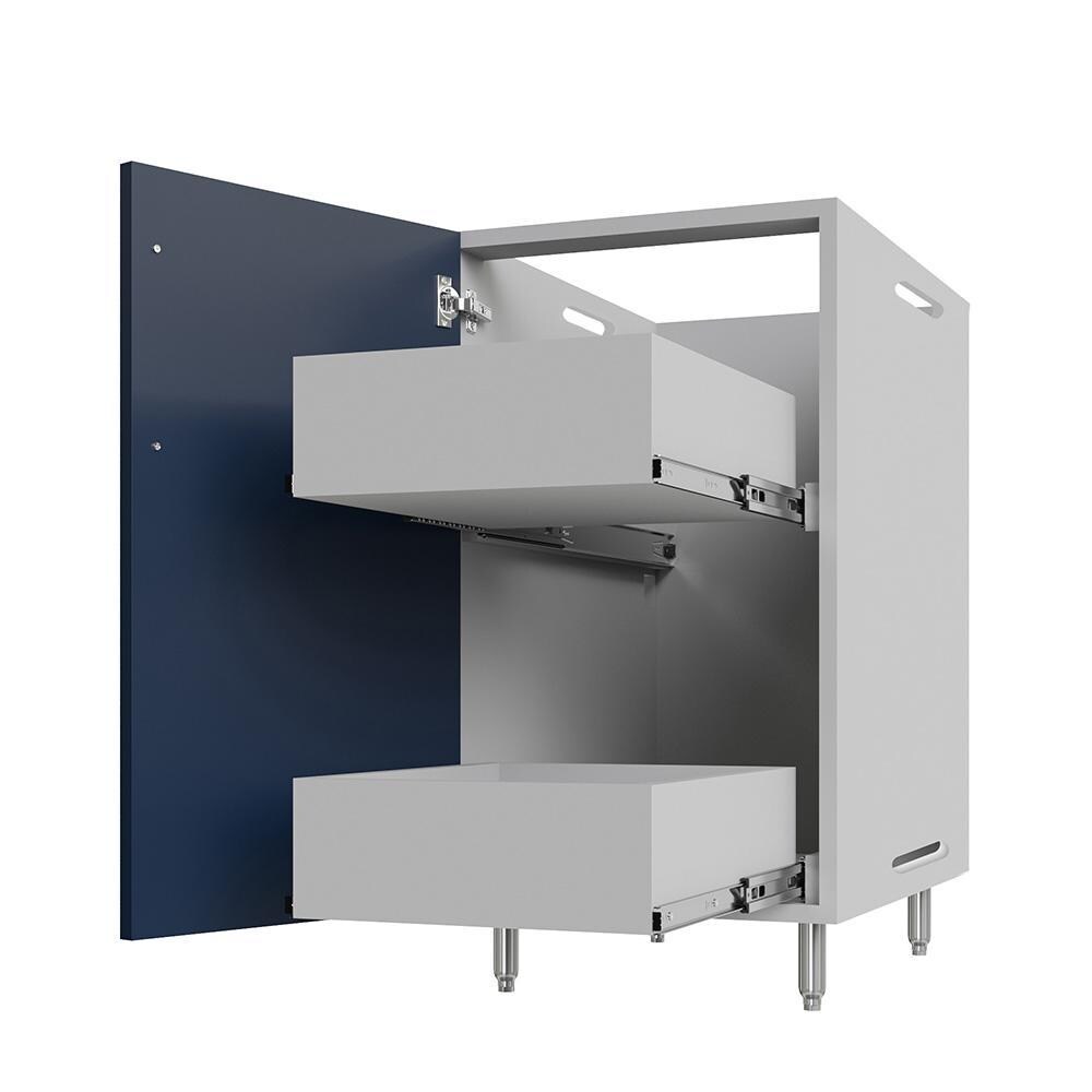 WeatherStrong Nassau 10 1/2 Ft Outdoor Kitchen Island w/ Lynx Natural Gas Grill, Side Burner & Refrigerator in Shell White/Midnight Ice - Rollout Trays - White Background thumbnail