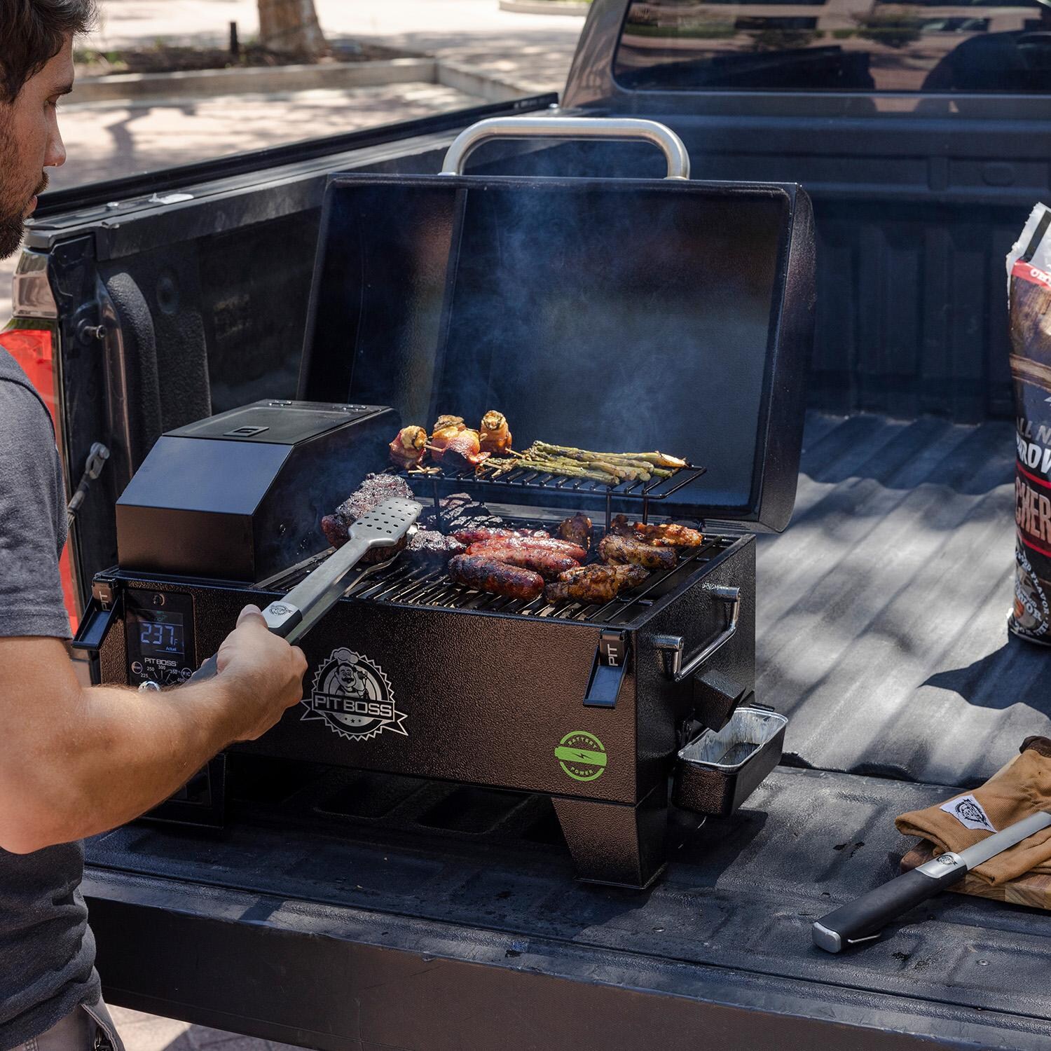 Pit Boss 10798 Table Top Pellet Grill - Battery Powered - Cooking - Lifestyle thumbnail