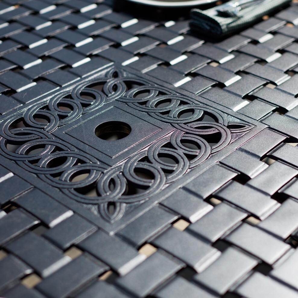 Darlee B/501210-9PC-88W Victoria 9 Pc Cast Aluminum Dining Set in Espresso - Table Pattern - Detail thumbnail