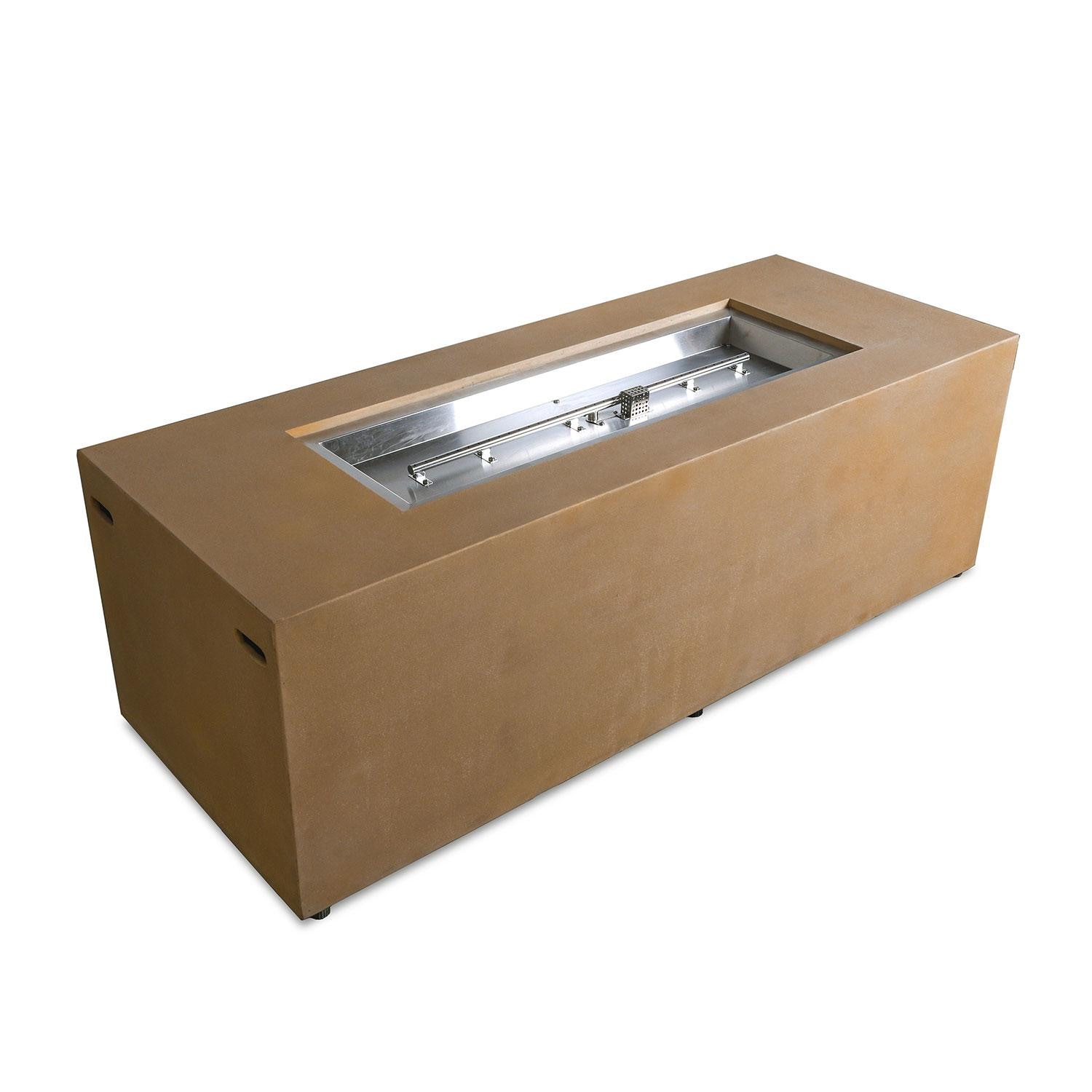 Glenwood 72-in Rectangular Concrete Propane Fire Pit in Sand by Lakeview Outdoor Designs - Empty - White Background thumbnail
