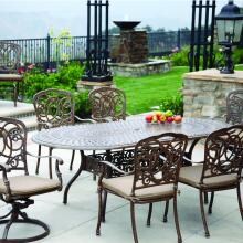 Darlee Florence 7 Piece Cast Aluminum Patio Dining Set With Oval Table - Antique Bronze image