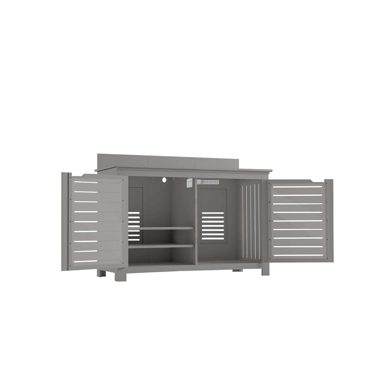 Ledge Lounger Mainstay Rectangle Bar Credenza - Gray - White Background thumbnail