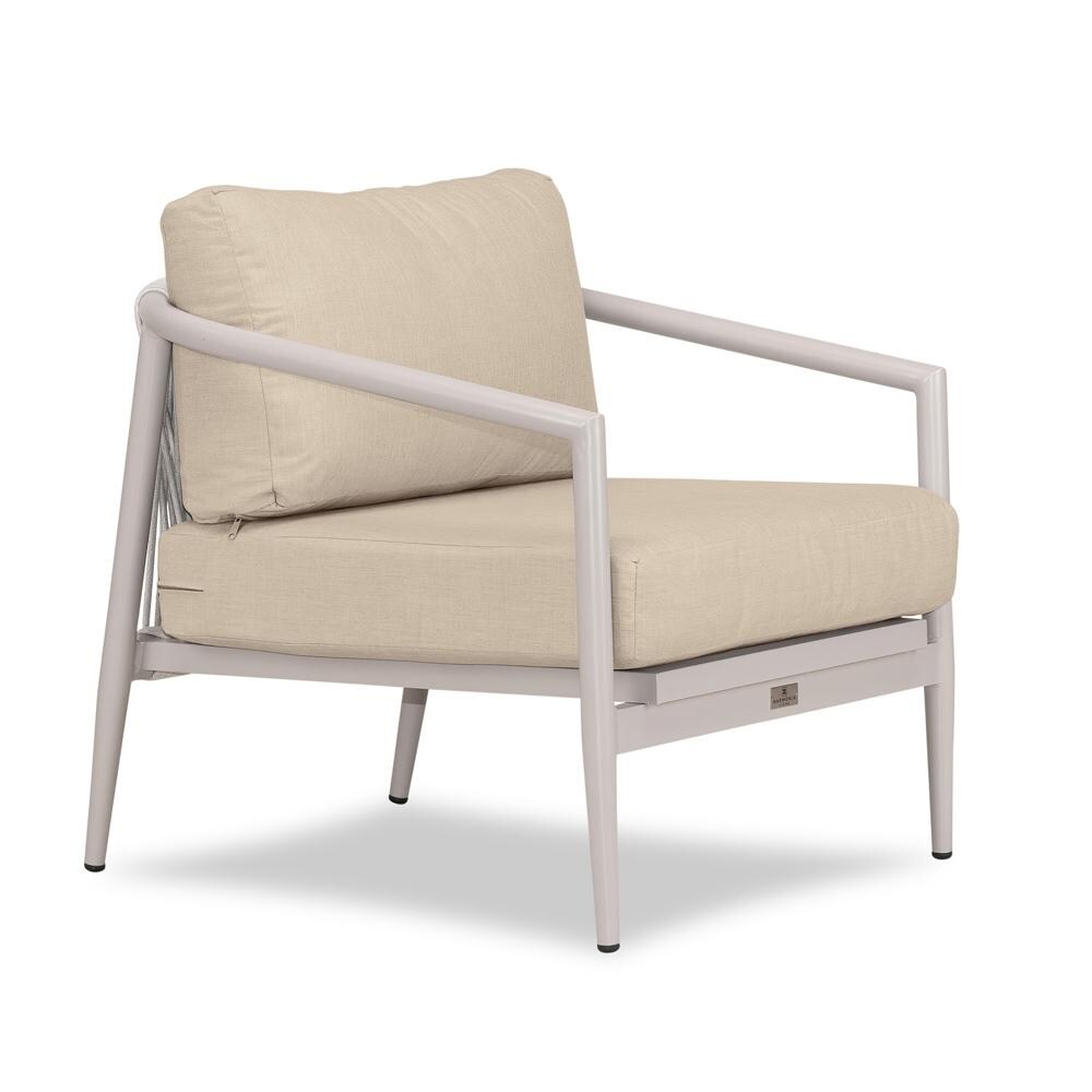 Lakeview Midnight Cove Aluminum Club Chair in Urban Stone/Carrera/Canvas Flax - Angled - White Background thumbnail