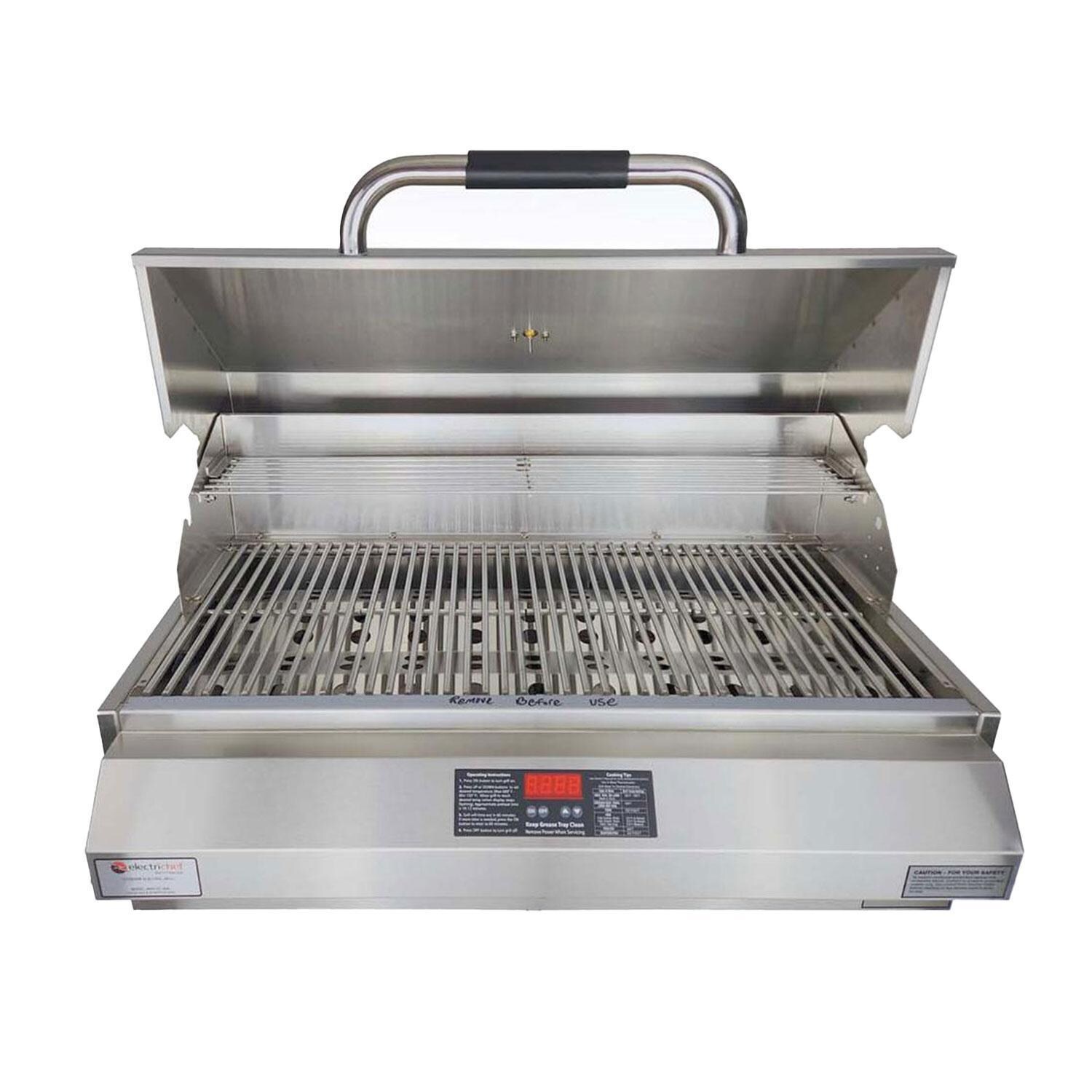 ElectricChef 4400-EC-336-I-24 4400 Series 24-in Built-In Electric Grill - Lid Open - White Background thumbnail