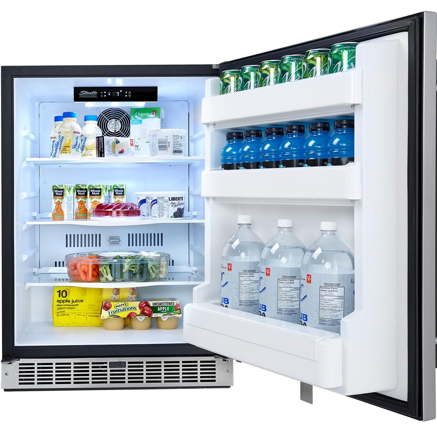 Napoleon NFR055OUSS Outdoor Rated Stainless Steel Fridge - Fridge Filled w/ Food & Beverages - White Background thumbnail