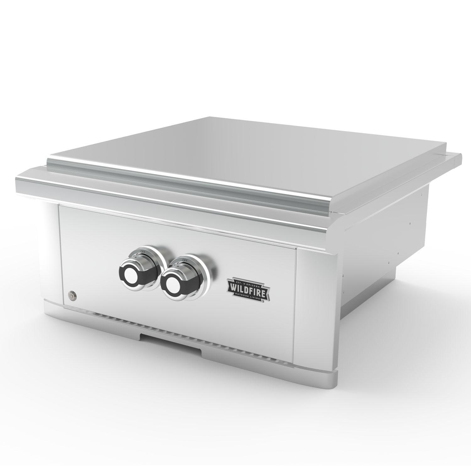 Wildfire WFPOWBRN-SS-LP Ranch PRO 24 Inch 304 SS Propane Power Burner - Top View - White Background thumbnail