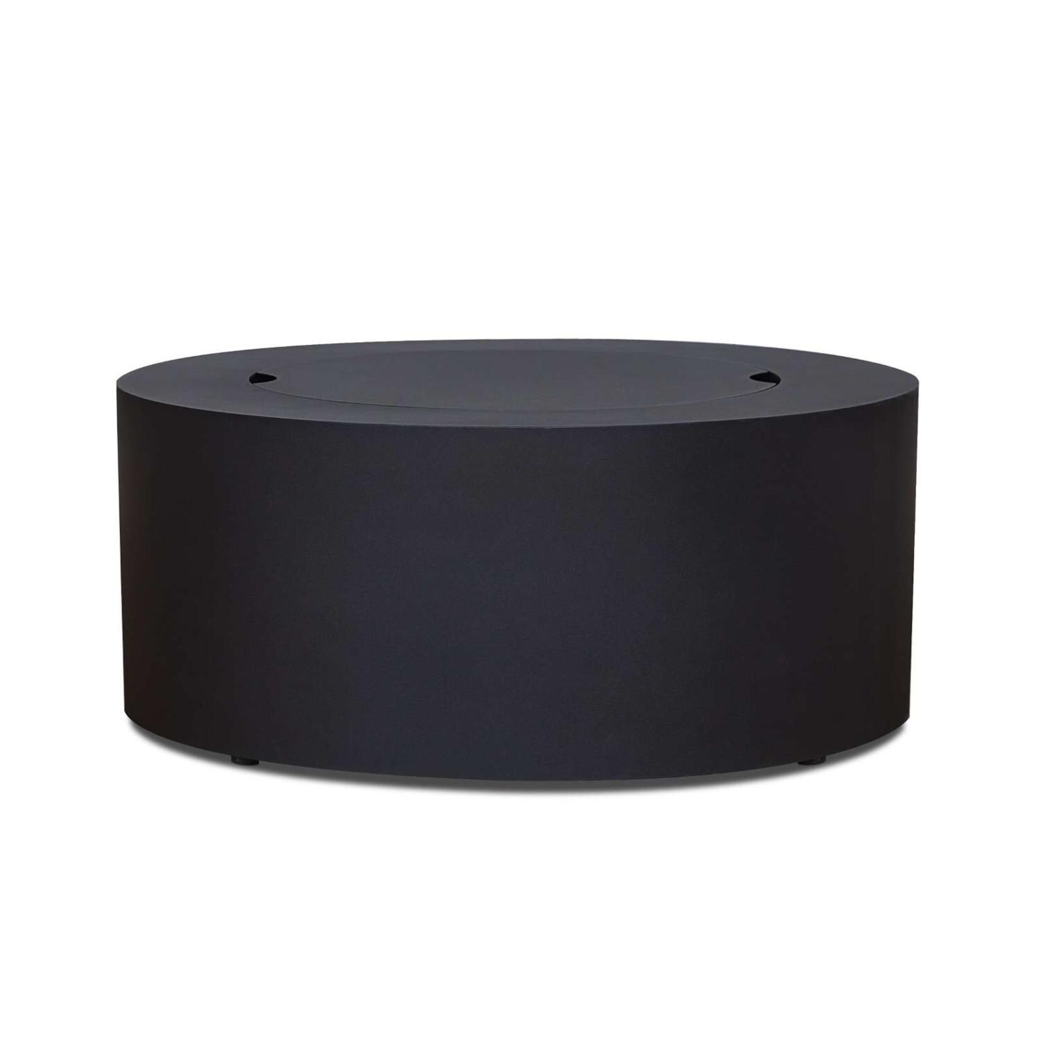 Lakeview SCC9815LPBLK Elysian 36-Inch Round Propane Fire Table w/ NG Conversion Kit - Black - Lid On thumbnail