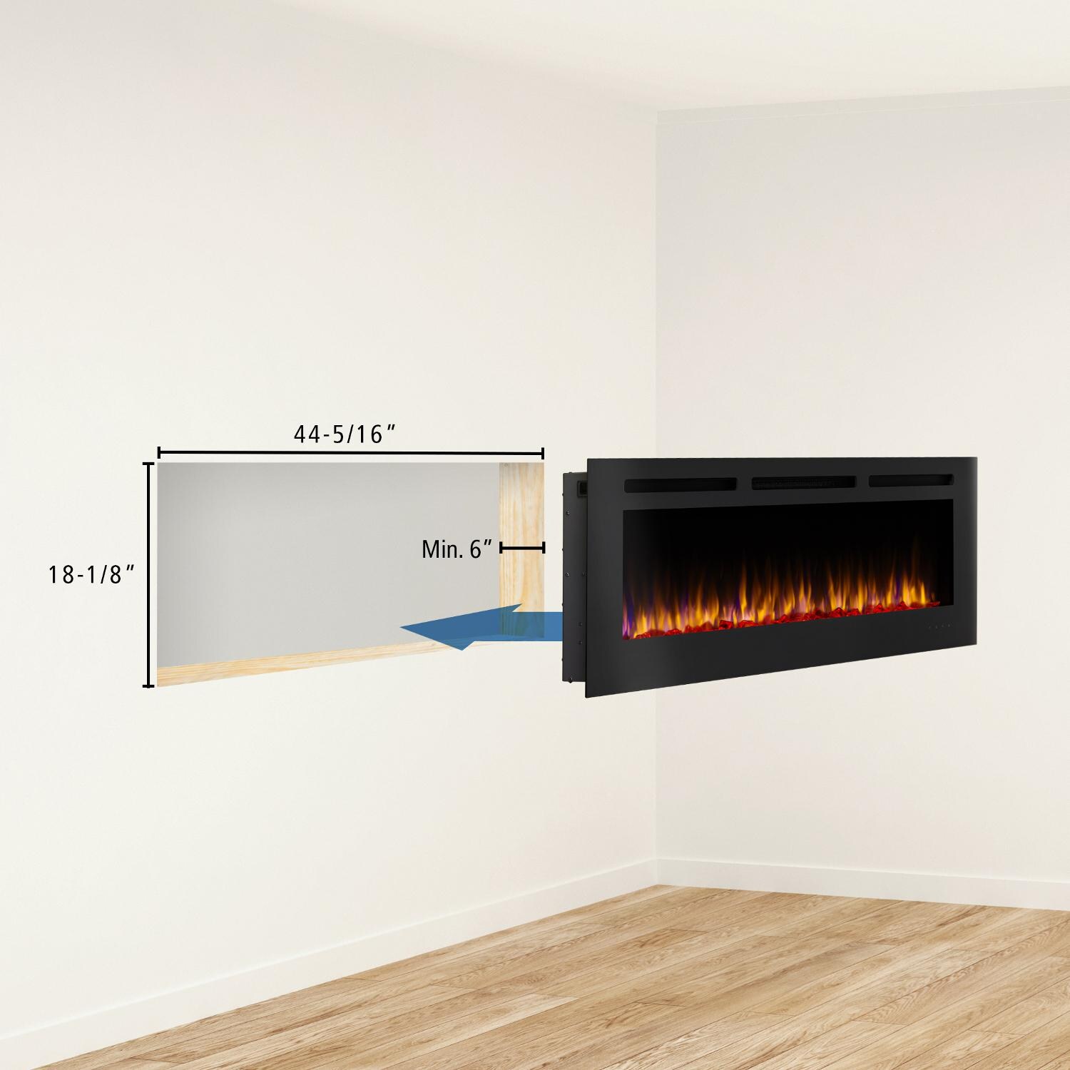 SimpliFire Allusion 48-Inch Wall Mount Electric Fireplace - Into The Wall thumbnail