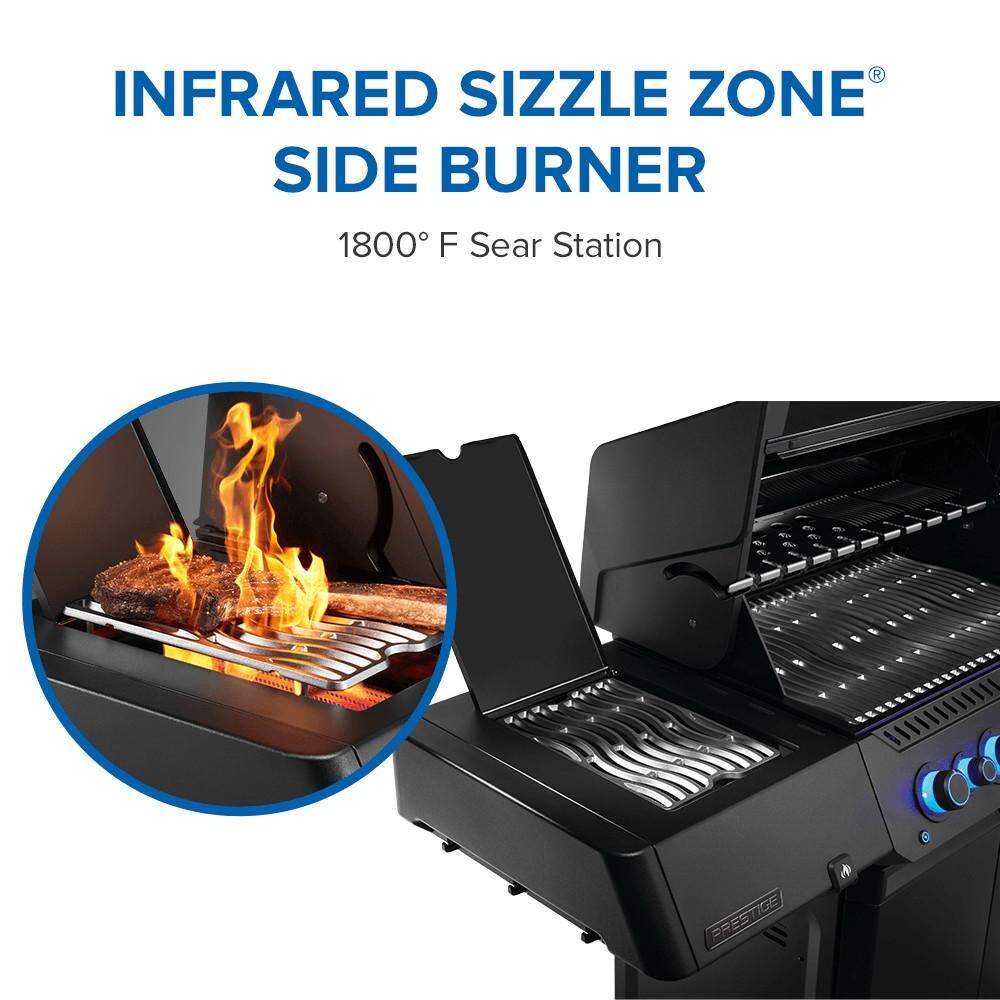 Napoleon P500VXRSIBPK-PHM Phantom Prestige 500 Connected Propane Gas Grill w/ Infrared Side & Rear Burner - Black - Side Burner - Detail thumbnail