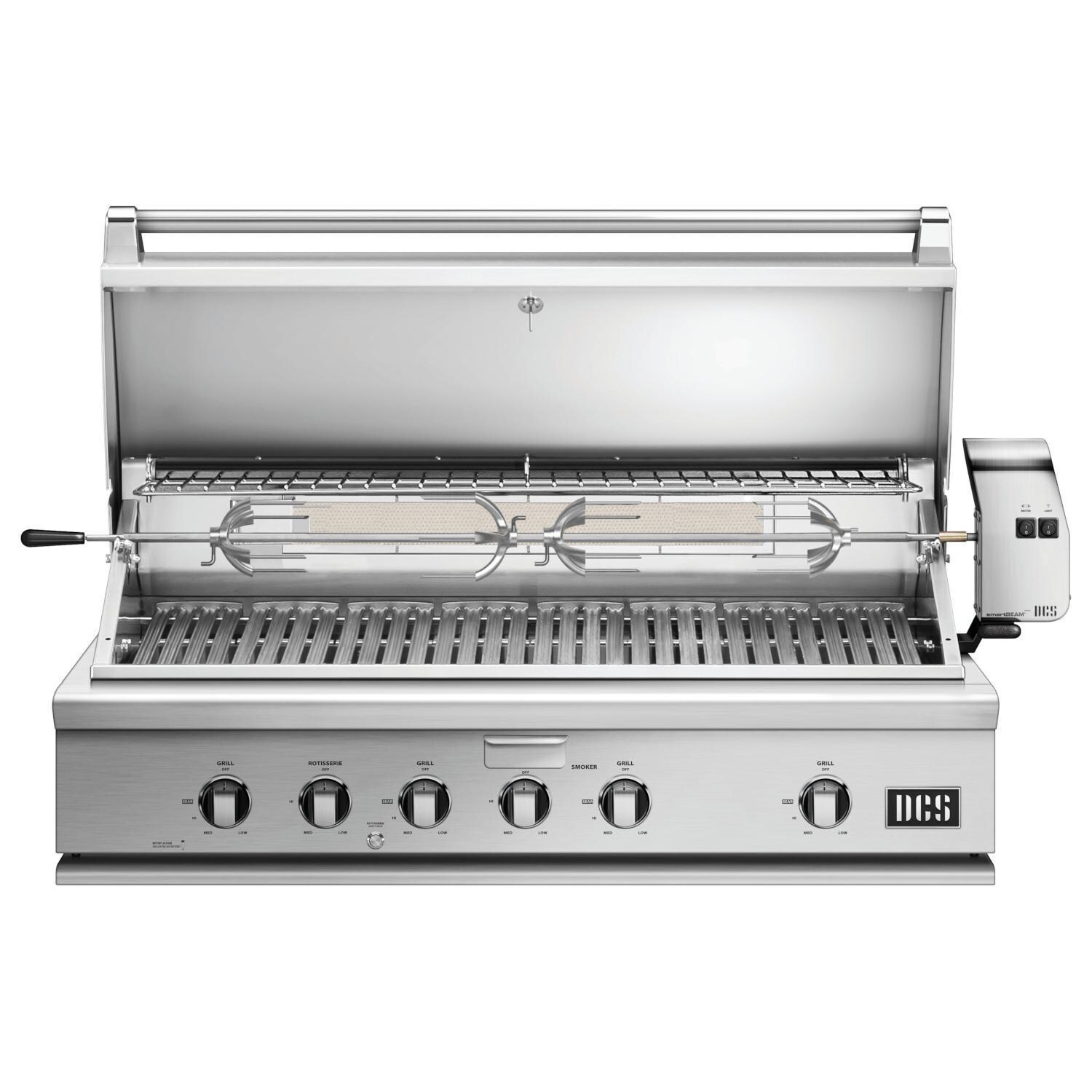 DCS BH1-48R-L Series 7 Traditional 48-Inch Built-In Propane Gas Grill With Rotisserie - Open Hood thumbnail