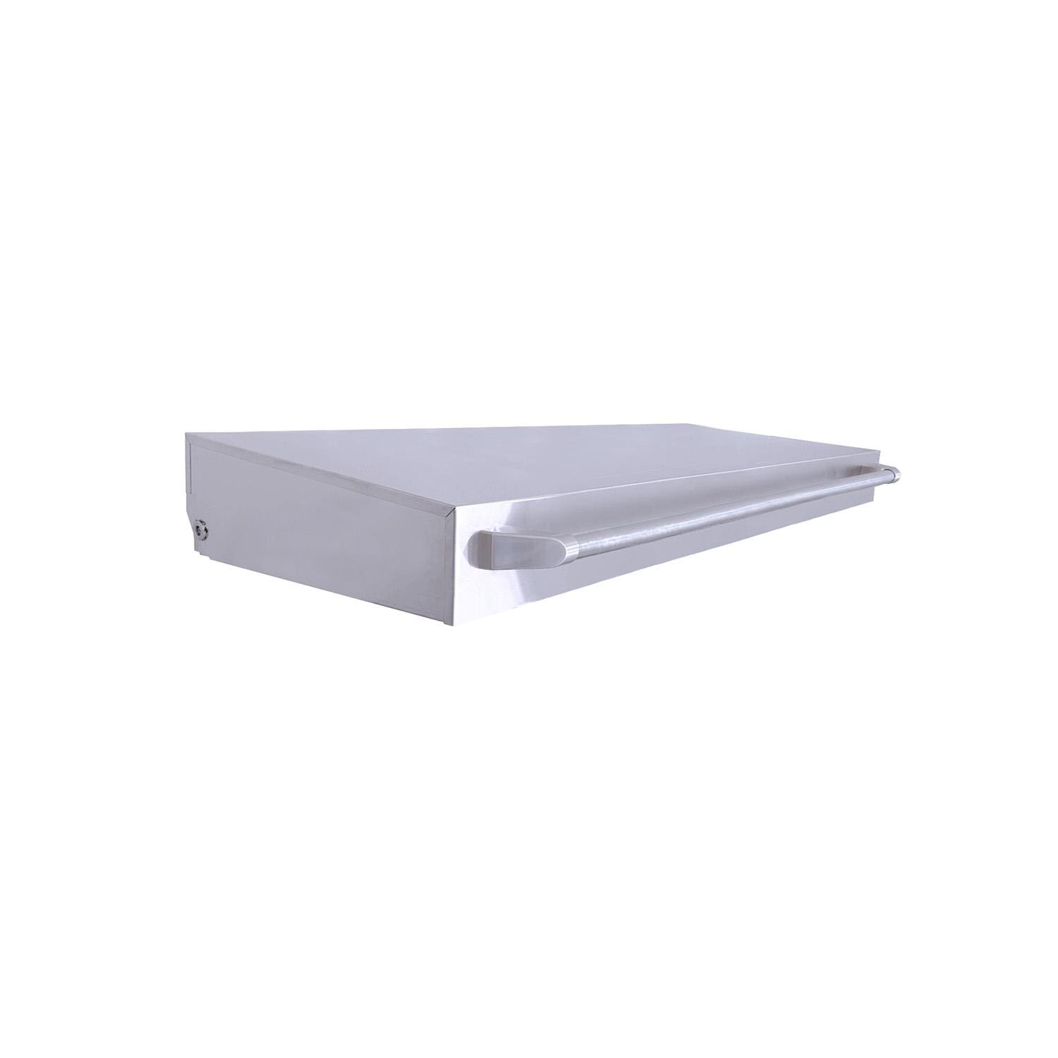 Le Griddle Pro Series 105 42-in 3 Burner Built-In Natural Gas Flat Top Grill w/ 6mm Plate & Lid - Lid - Side View - White Background thumbnail