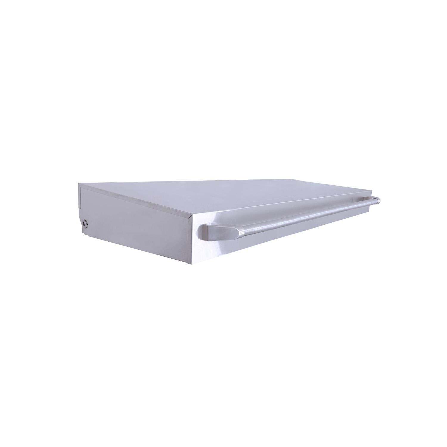 Le Griddle Pro Series 105 42-in 3 Burner Built-In Natural Gas Flat Top Grill w/ 6mm Plate & Lid - Lid - Side View - White Background thumbnail