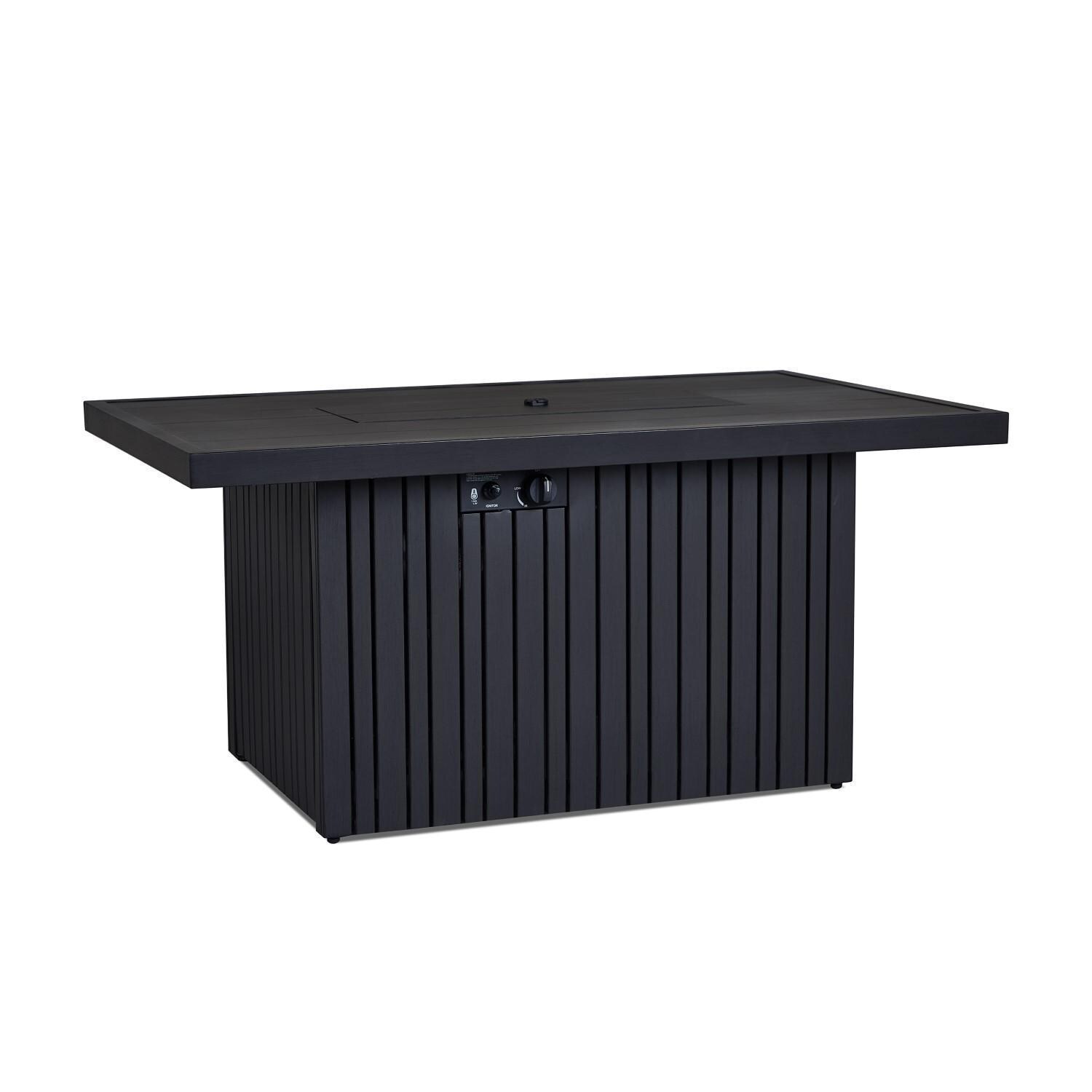 Westlook 52 Inch Rectangular Propane Fire Pit Table in Black Coral by Lakeview - Control Panel - White Background thumbnail