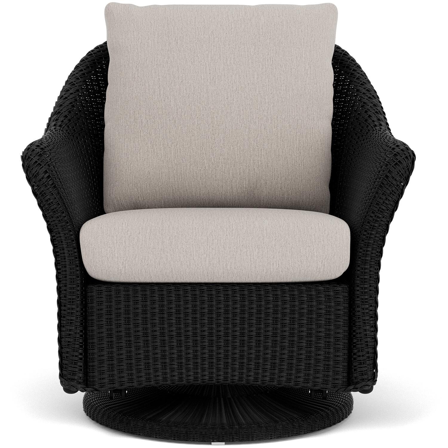 Lloyd Flanders Weekend Retreat Swivel Glider Lounge Chair in Ebony Finish W/ Remy Cloud Fabric thumbnail