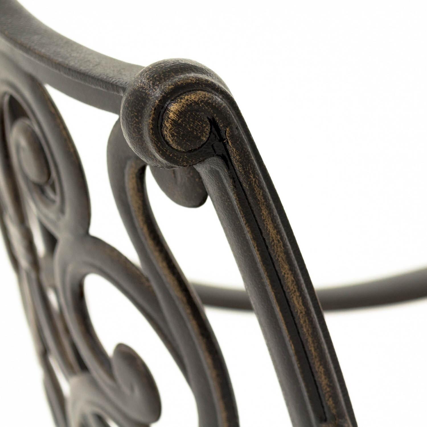 Villa Flora Cast Aluminum Patio Swivel Rocker W/ Sunbrella Canvas Henna Cushion - Back Detail thumbnail