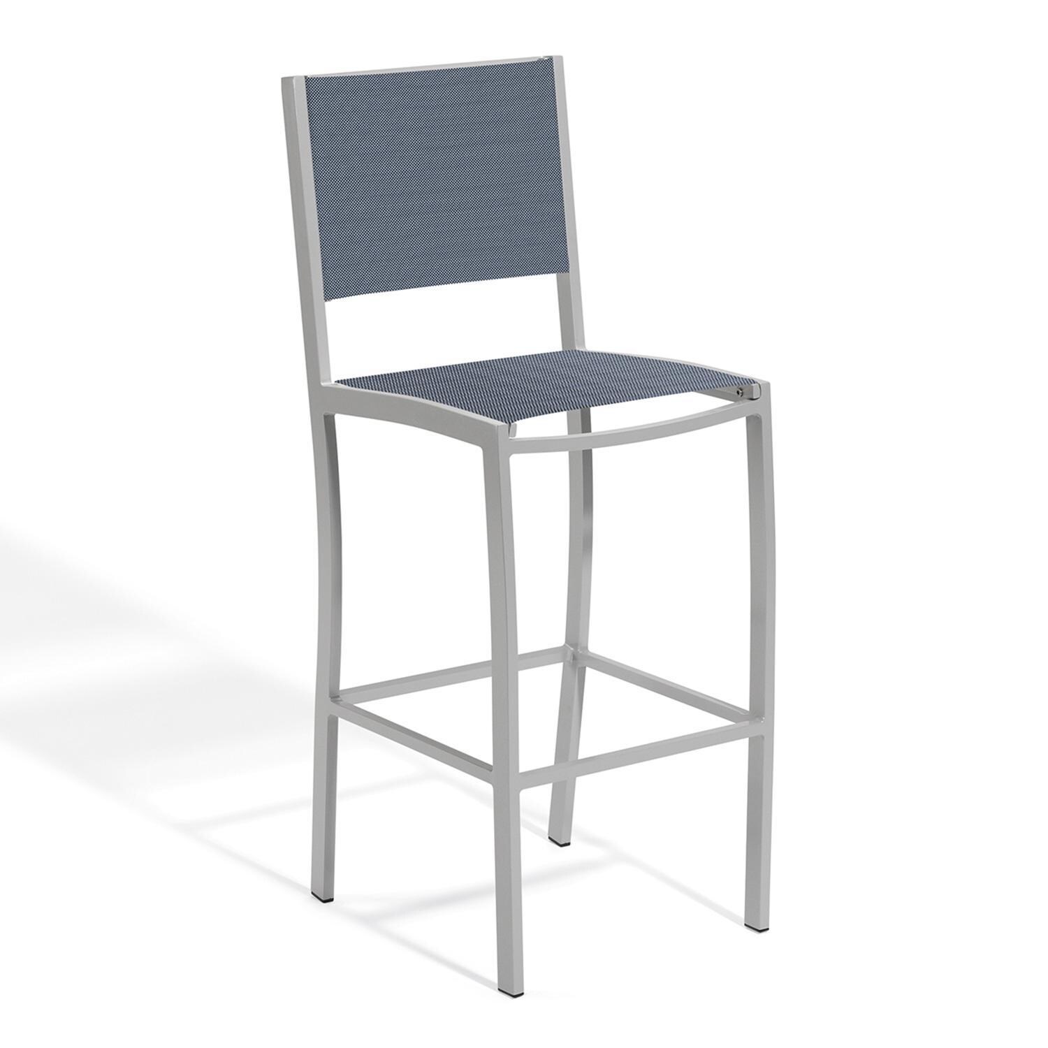 Oxford Garden Travira Composite Sling & Aluminum Bar Stool in Flint/Titanium thumbnail