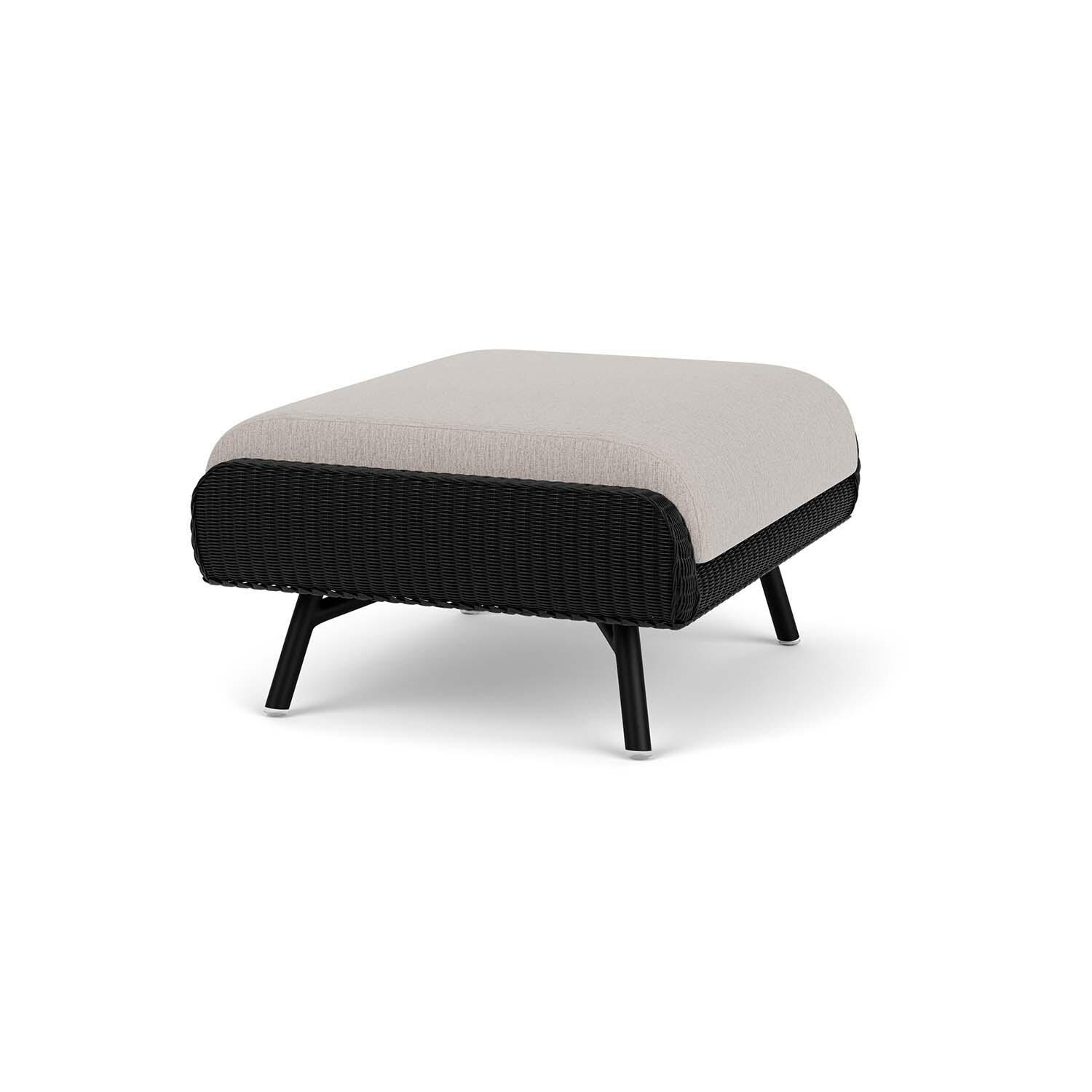 Lloyd Flanders Essence Ottoman W/Remy Cloud Fabric - Ebony Finish - Angled thumbnail