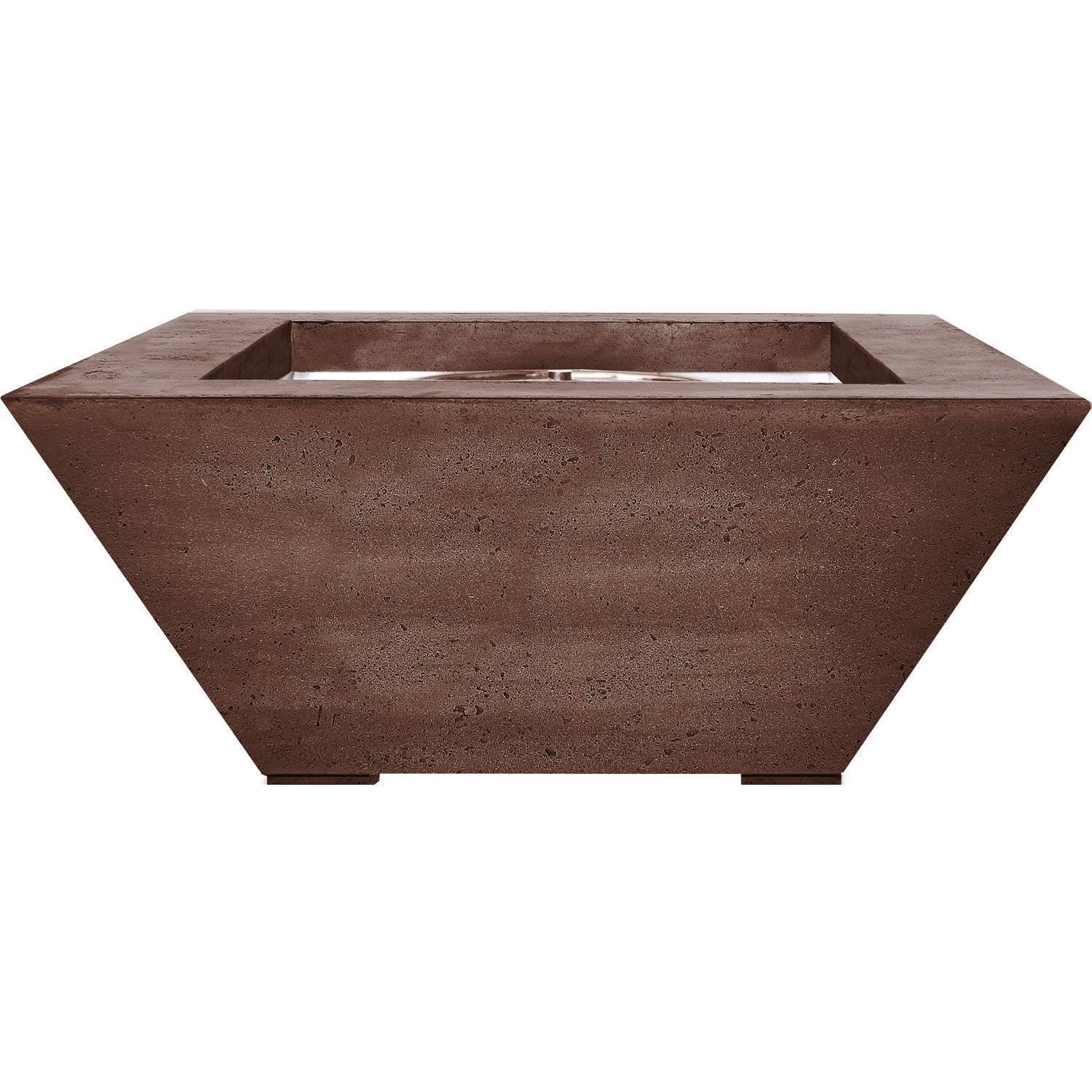 Lombard 42-in Square Glass Fiber Reinforced Concrete Natural Gas Fire Pit Table in Cafe by Prism Hardscapes - White Background thumbnail