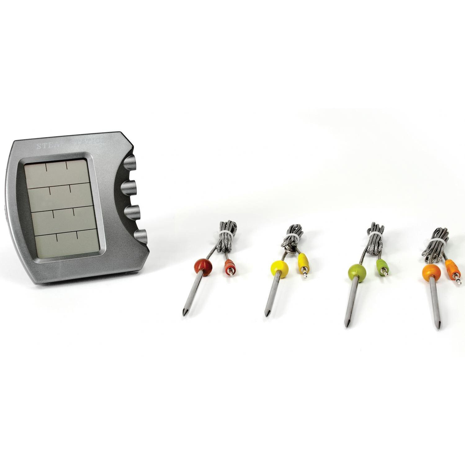 Charcoal Companion Steak Station Digital Meat Thermometer With Four Probes - Full View thumbnail