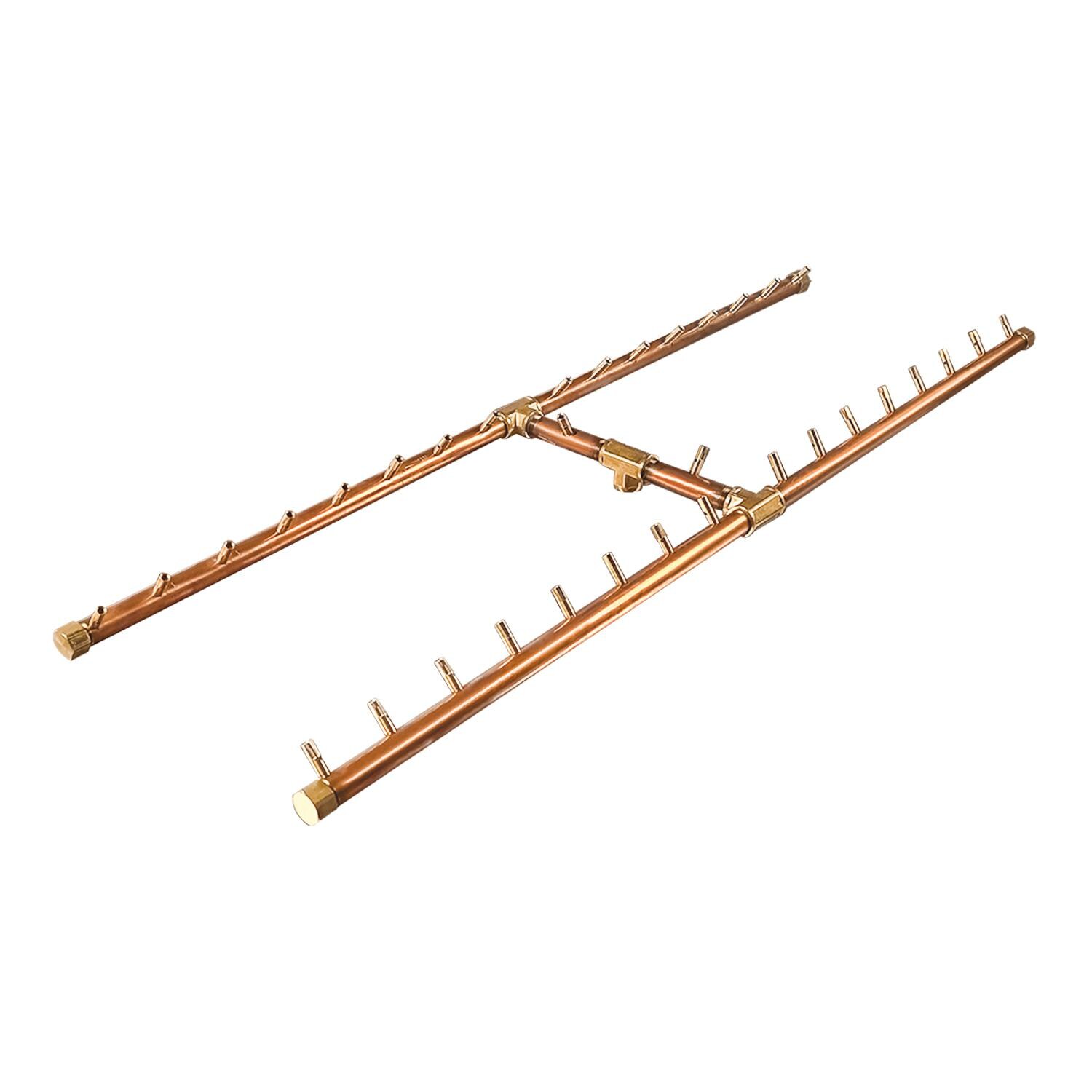 Warming Trends CFBH340NGALPL6225FK2 62 X 25-Inch Linear Natural Gas Fire Pit Burner Kit W/ 48 X 14-Inch H-Style CROSSFIRE Brass Burner - CROSSFIRE Brass Burner thumbnail