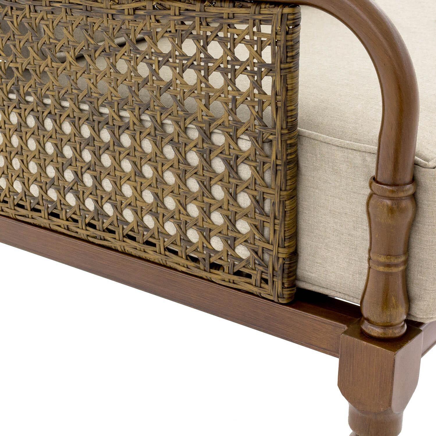 Arabella Aluminum Patio Club Chair W/ Sunbrella Cast Ash Cushions - Arm Detail thumbnail