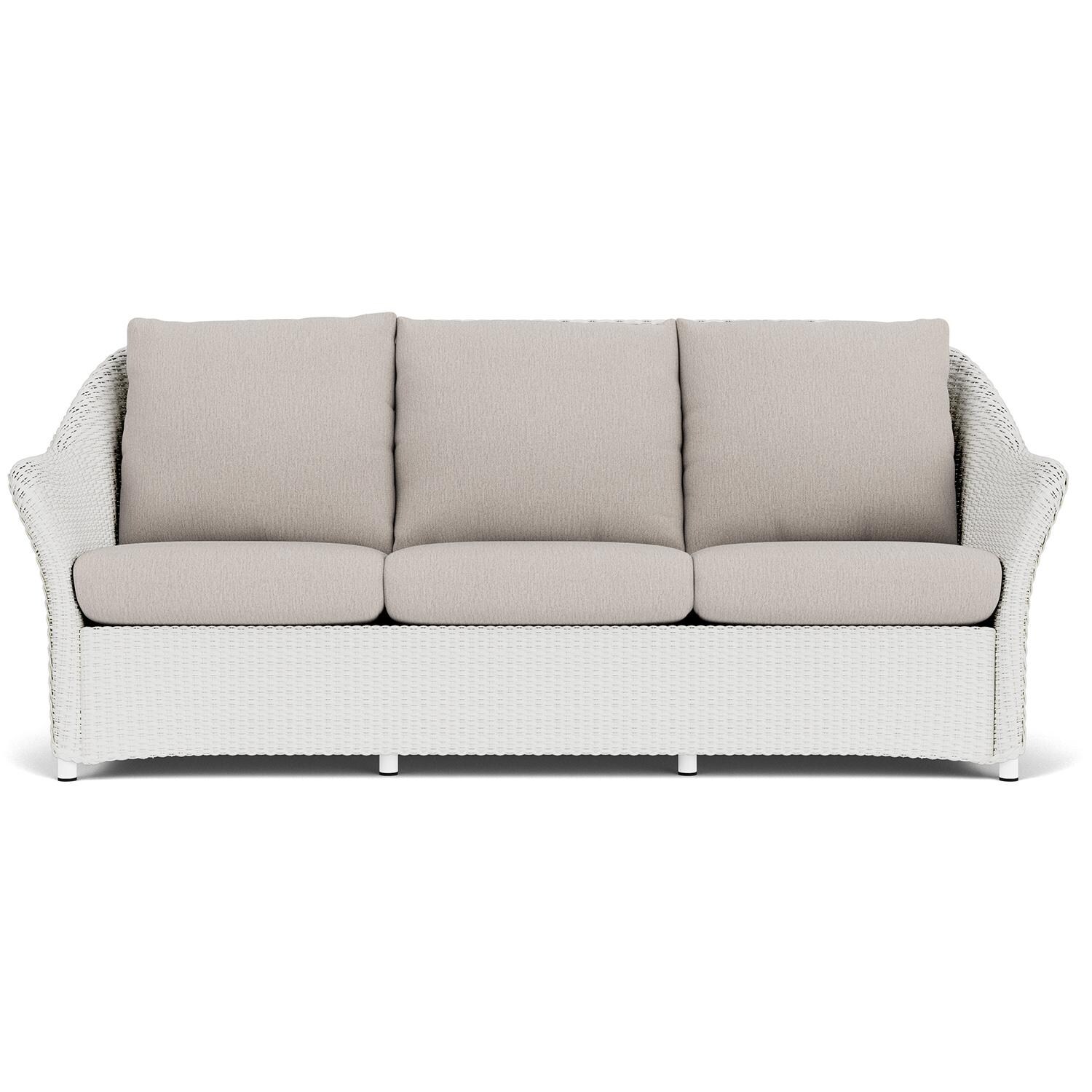 Lloyd Flanders Weekend Retreat Sofa in Matte White Finish W/ Remy Cloud Fabric thumbnail
