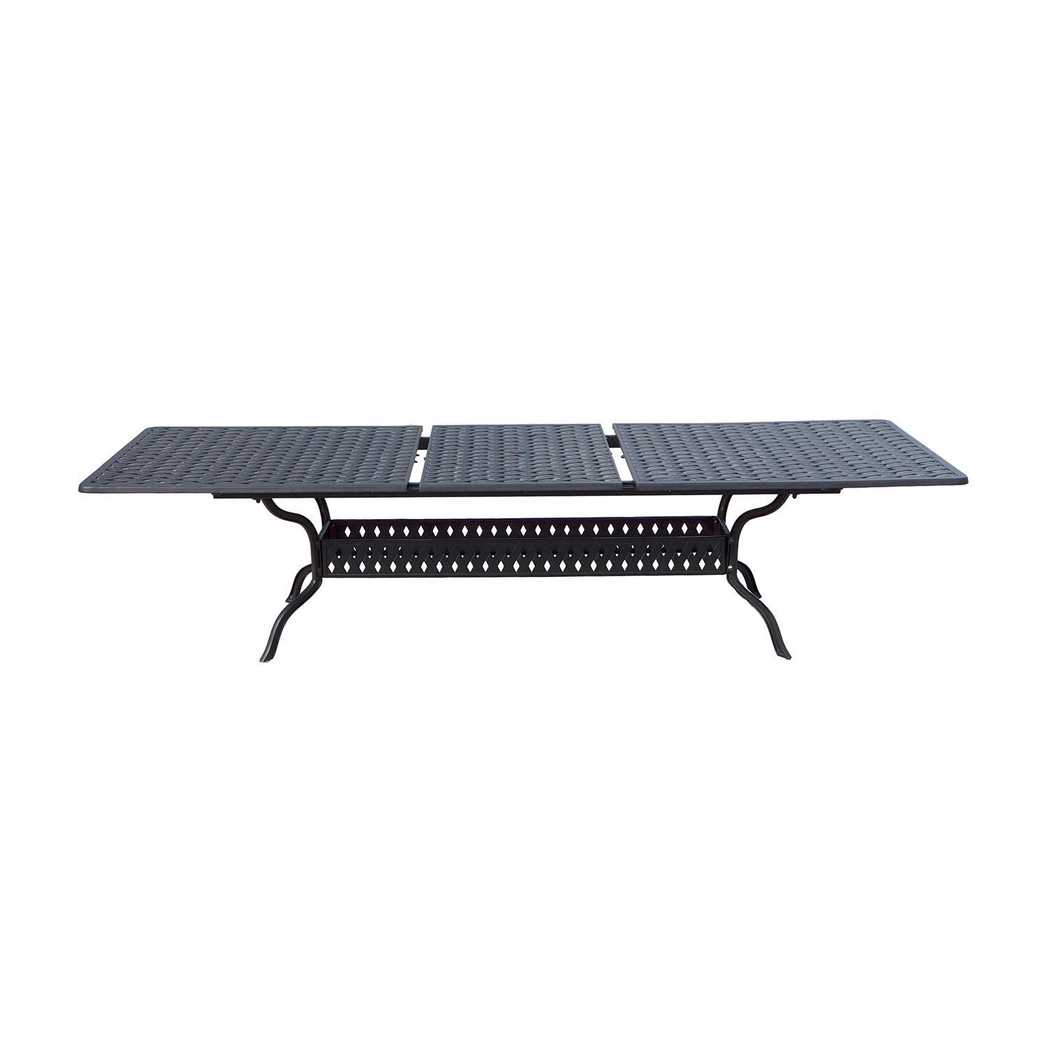 Series 30 92 X 42 Inch Rectangular Cast Aluminum Patio Dining Table W/ Extension By Darlee - Extension - White Background thumbnail
