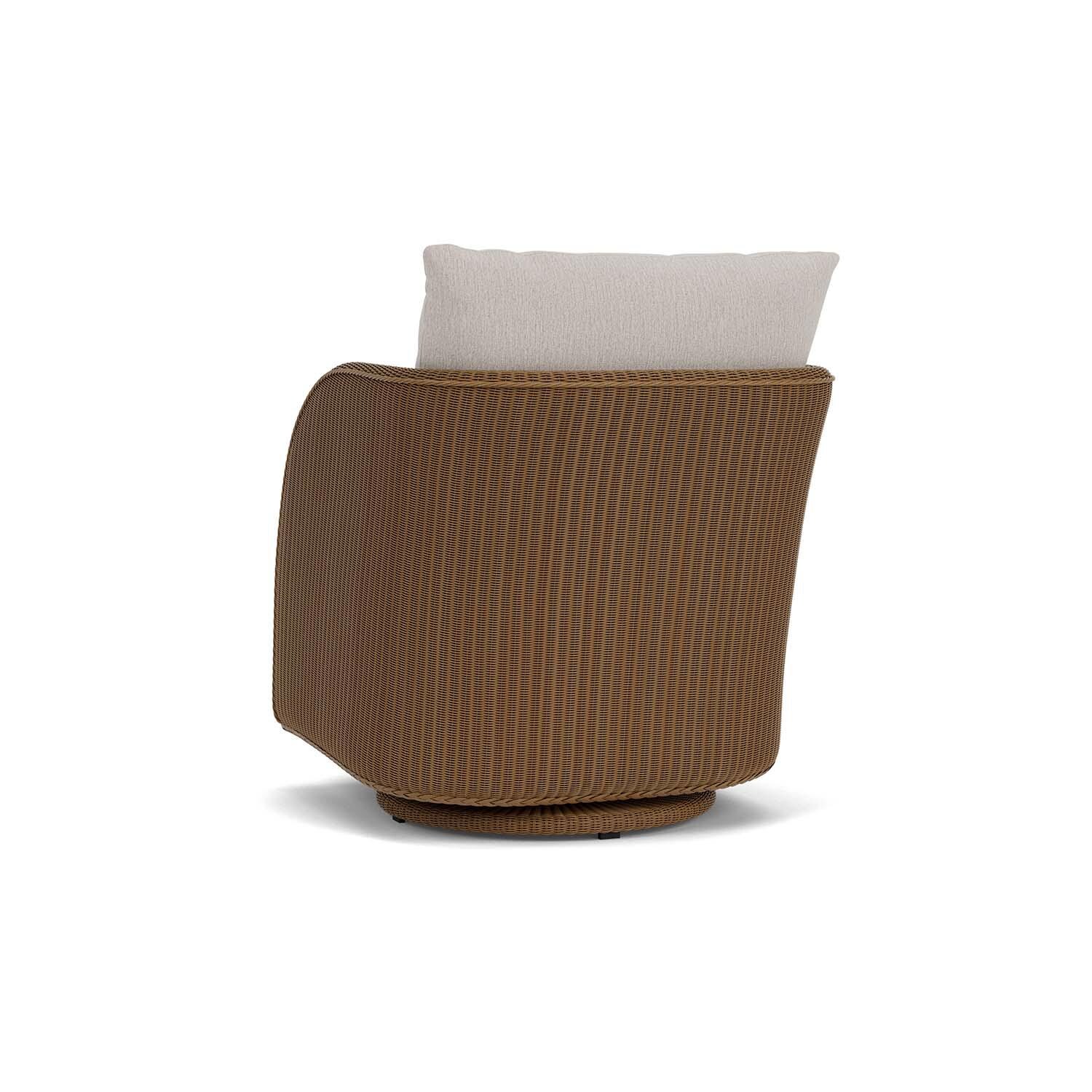 Lloyd Flanders Essence Swivel Glider Lounge Chair W/Remy Cloud Fabric - Hickory Finish - Back Left thumbnail