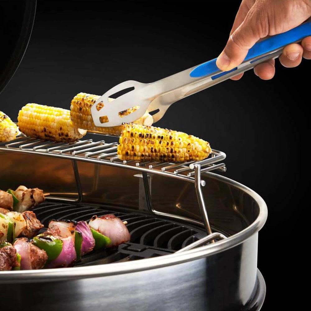 Napoleon 71022 Warming Rack for Charcoal Kettle Grills - Making Corn - White Background thumbnail