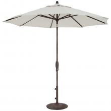 9 Ft. Octagonal Aluminum Auto Tilt Patio Umbrella W/ Crank Lift & 50 Lb. Moderna Base By BBQGuys - Bronze Frame / Sunbrella Canvas Canvas Canopy
