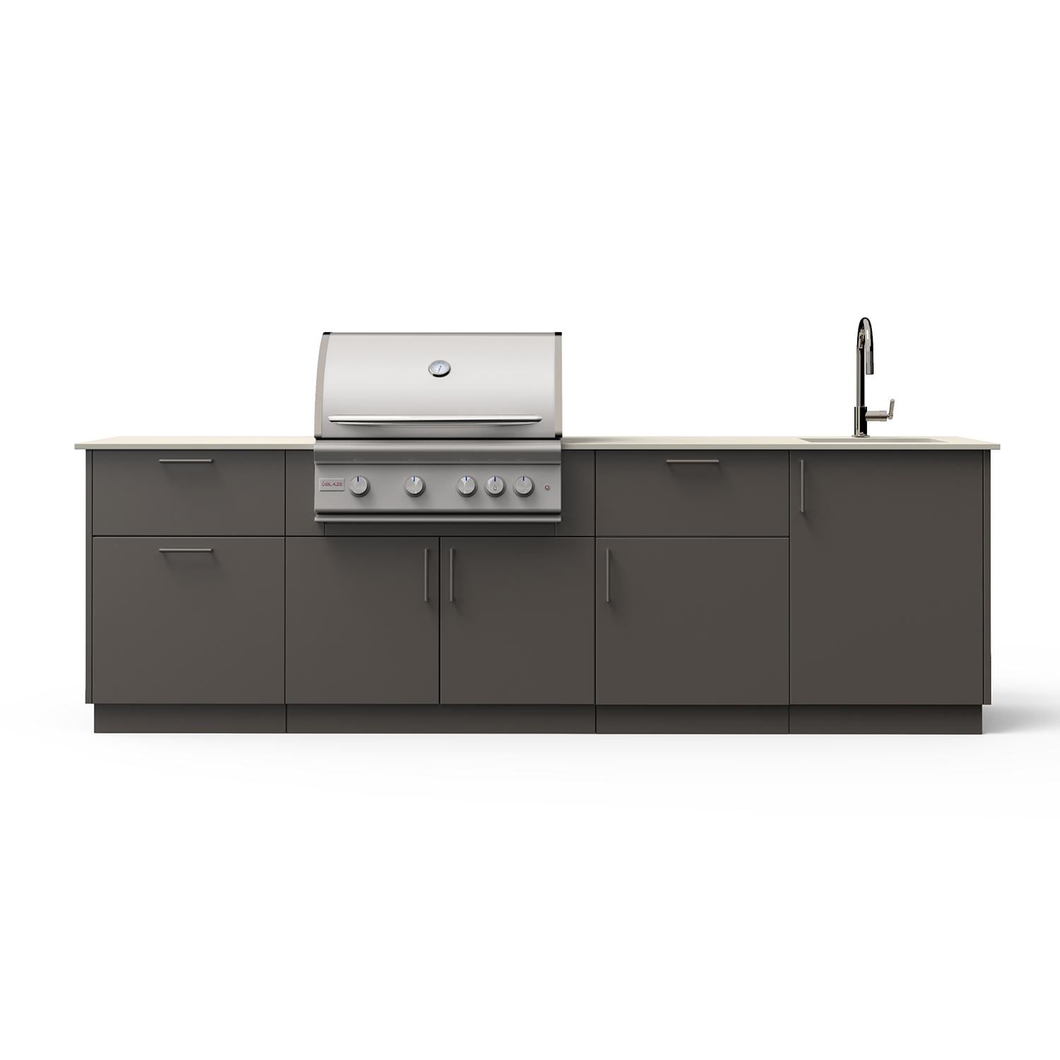 Blaze Sunset 10-Ft Outdoor Kitchen Island w/ 32-Inch Marine Grade LTE+ ...