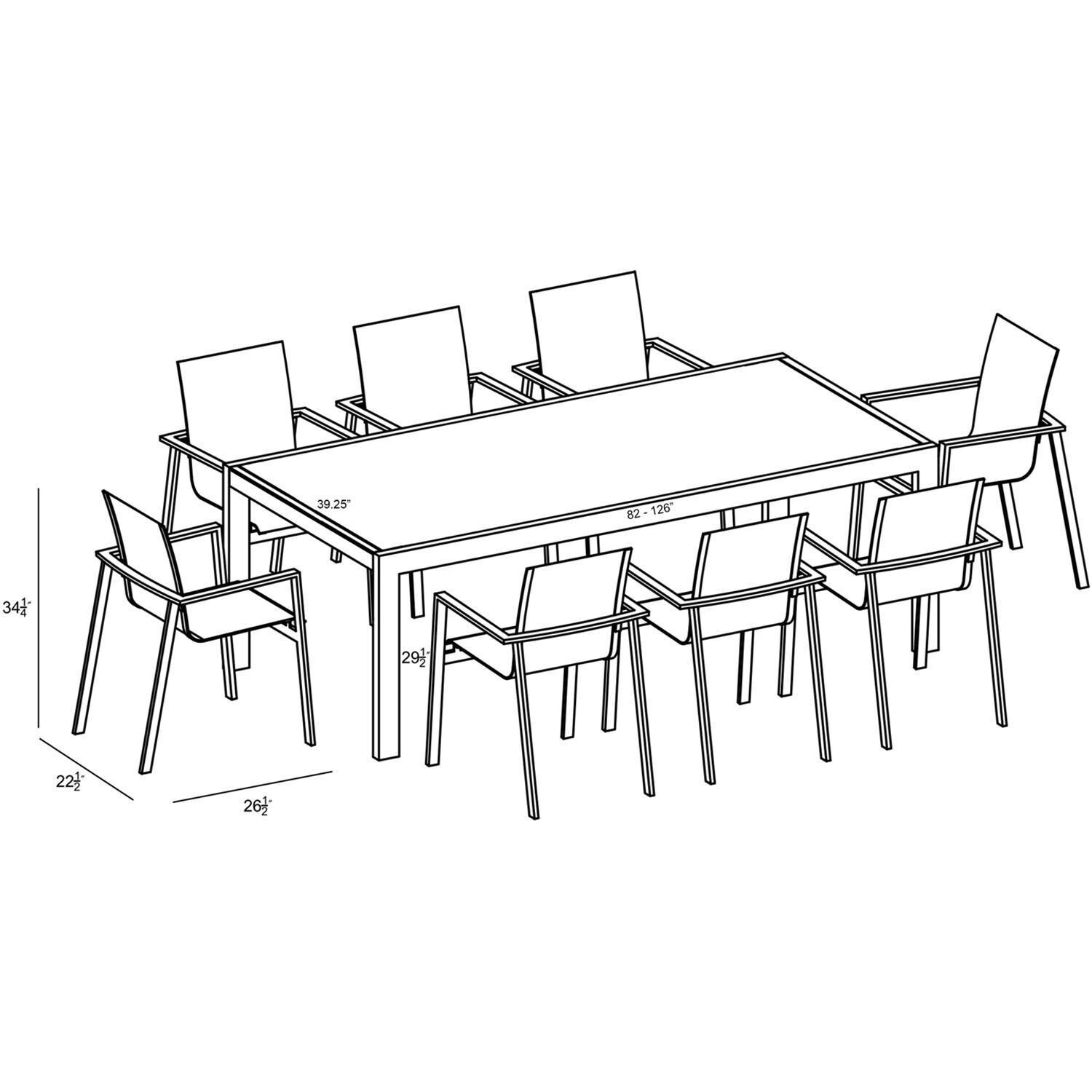 Spring Bay 9 Piece Extendable Dining Set in White/Barnwood - Dimensional thumbnail
