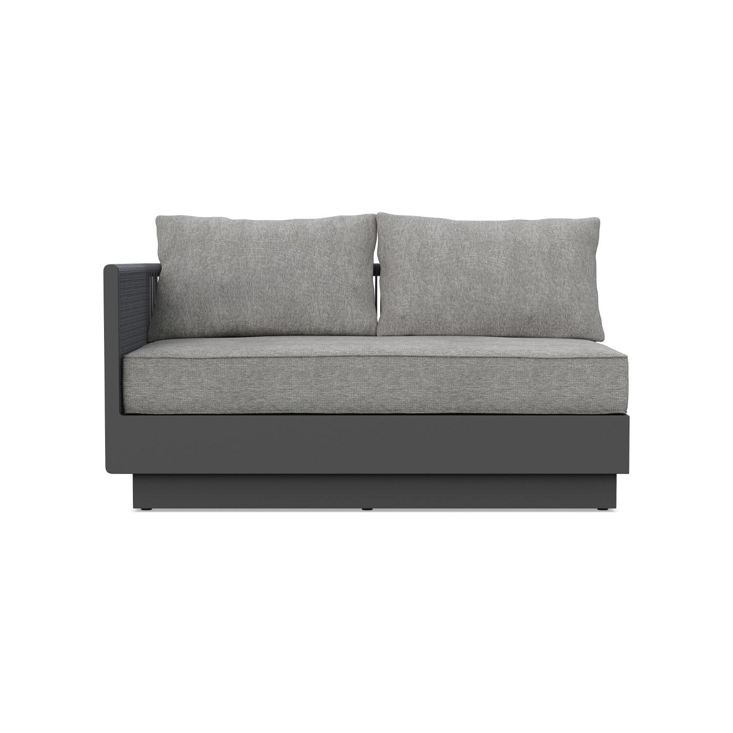 Azzurro Living POR-R07S2R-CU Porto Woven Rope Right Arm Club Chair in Ash/Midnight - Front - White Background thumbnail