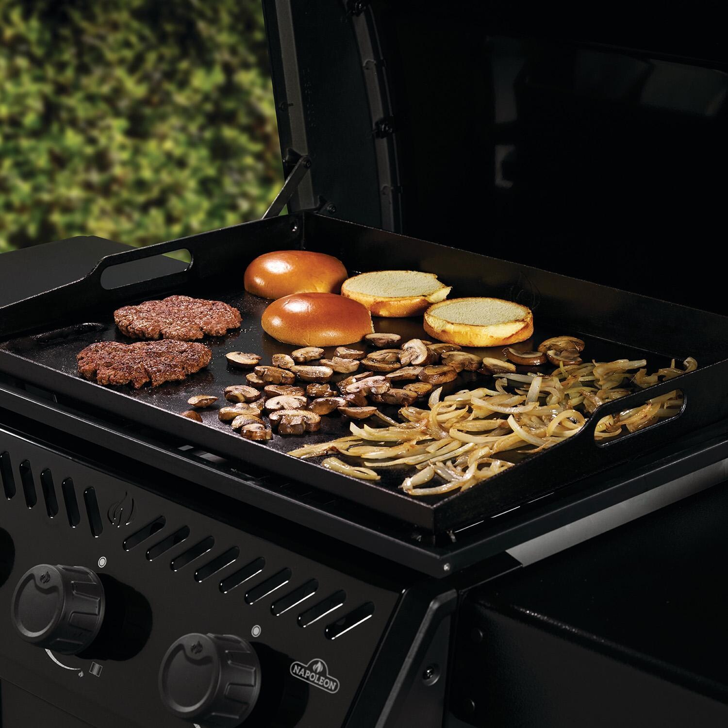 Napoleon F24DFTPK 24-in Propane Griddle - Cooking Burgers - Lifestyle thumbnail