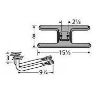 Cast Iron H Twin, Centered, 2.25 Inch Offset Burner 20902-78302
