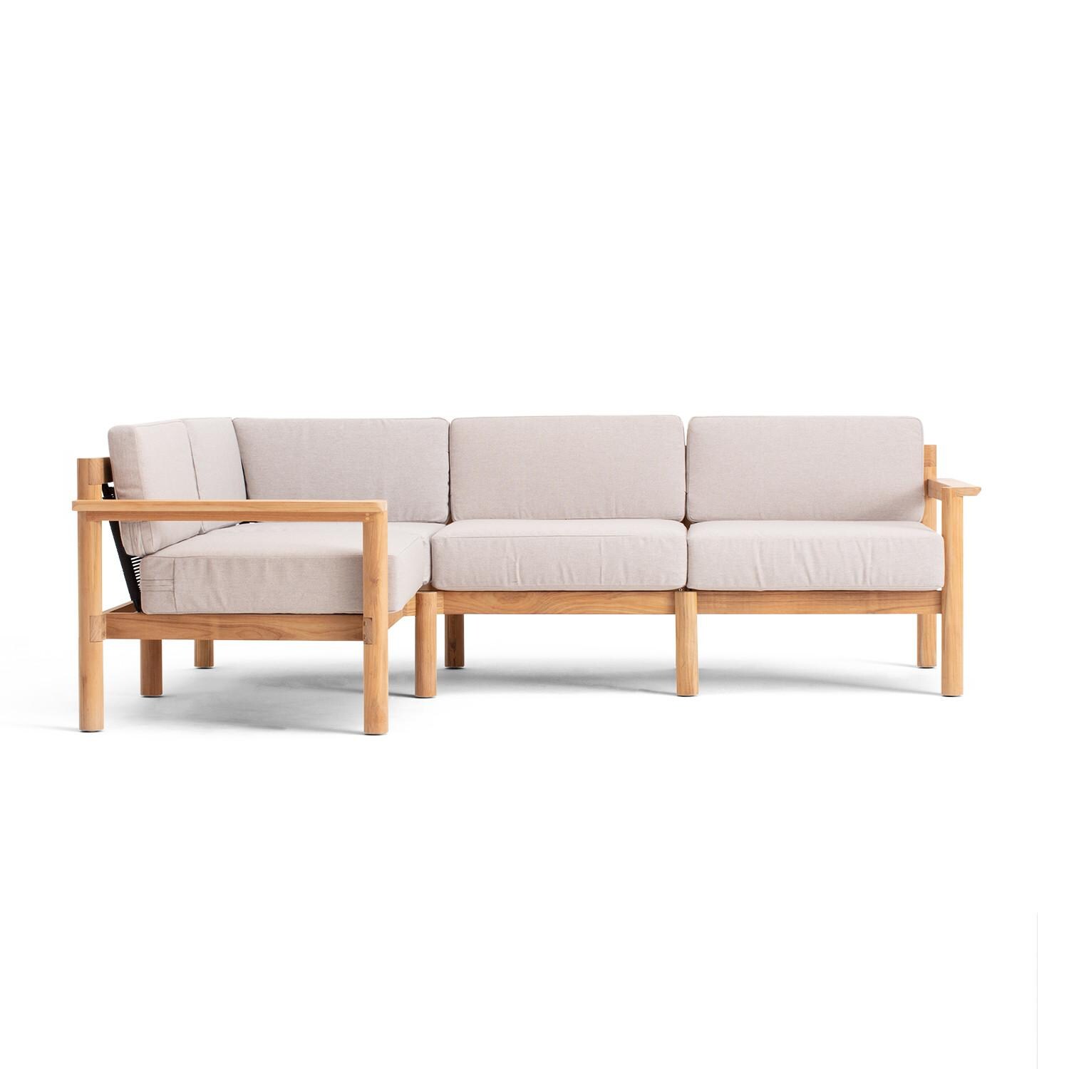 Neighbor HVN-SECT4-AS-2 4 Piece Sectional W/ Teak Arms - Front View thumbnail