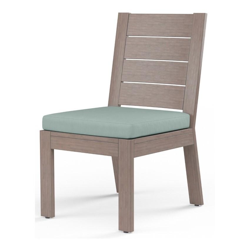 Laguna Aluminum Dining Side Chair w/ No Welt in Driftwood/Cast Mist by Sunset West - White Background thumbnail