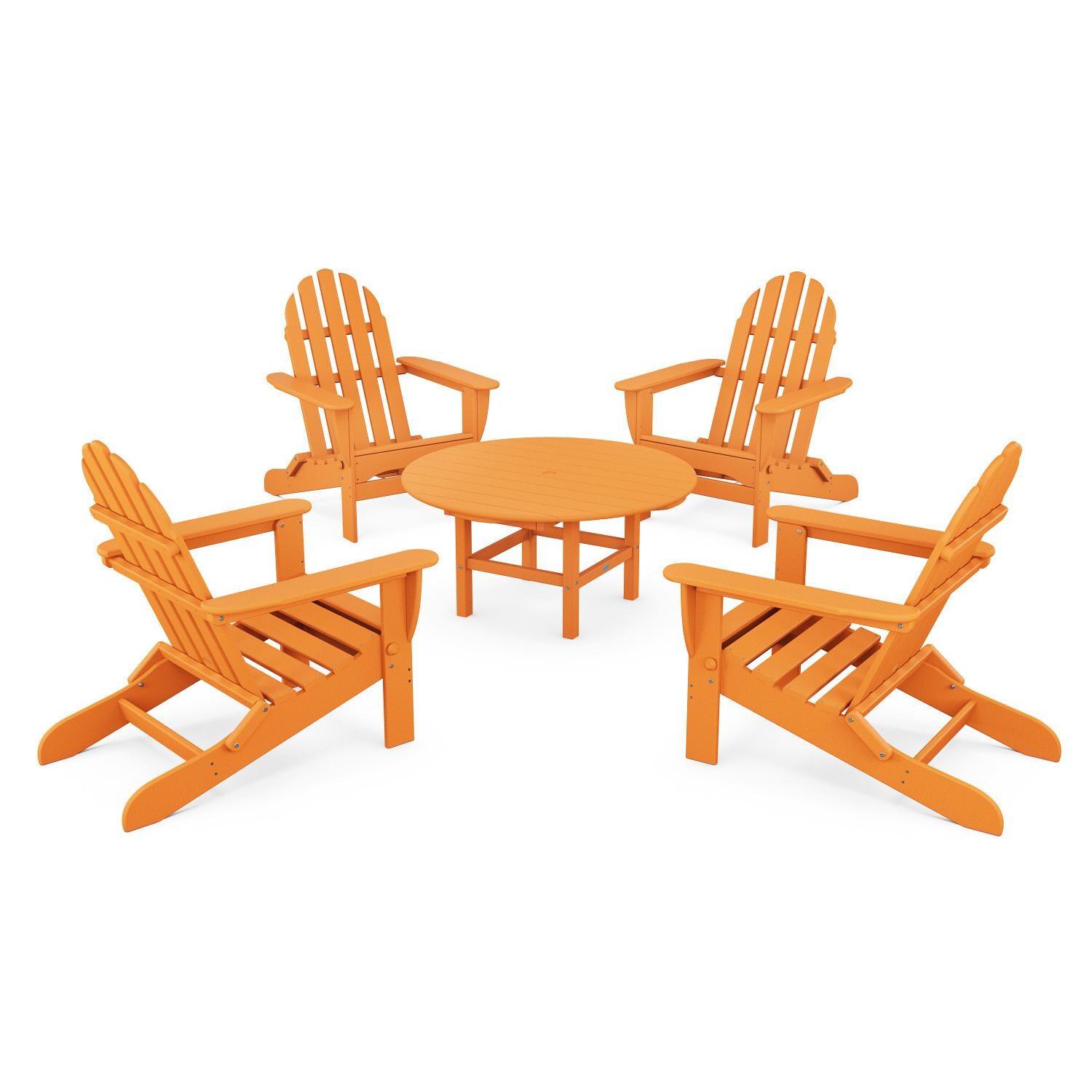 POLYWOOD PWS119-1-TA Classic Folding Adirondack 5-Piece Conversation Group thumbnail