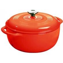 Lodge 4.6 Quart Colored Enamel Dutch Oven Island Spice - Gradated Red - EC4D43 image