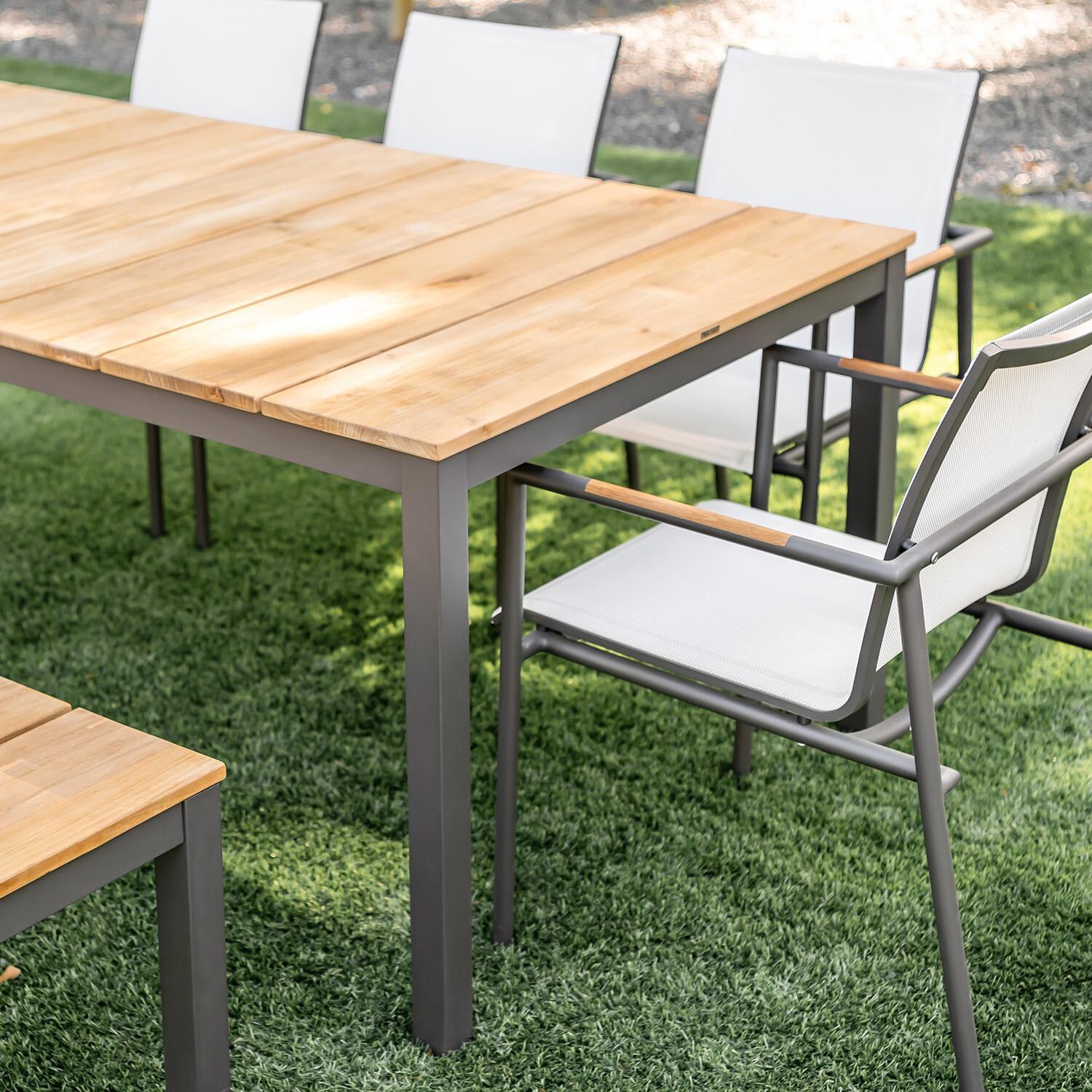 Teak + Table Barbados 78 Inch Rectangular Dining Table in White - Shown in Asteroid - Lifestyle thumbnail