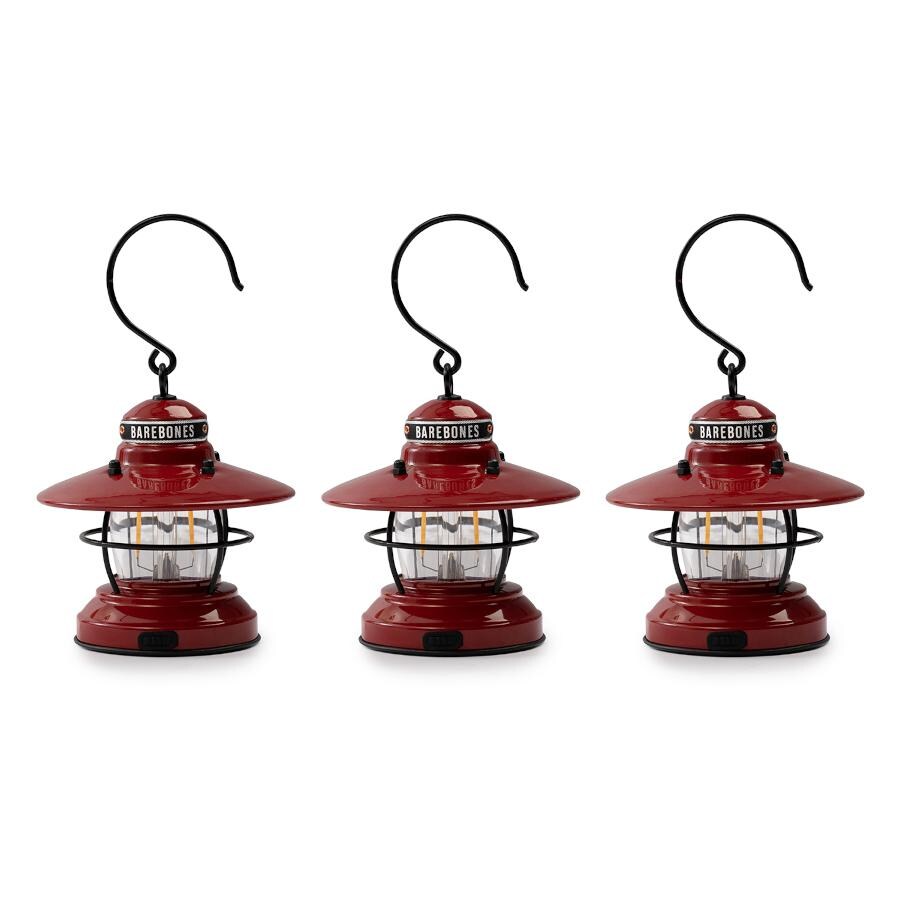 Barebones Living Edison Mini Lantern - 3 Pack - Red - LIV-277