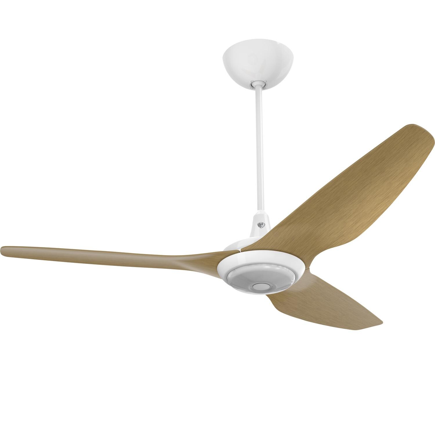 Big Ass Fans 60-Inch Haiku Ceiling Fan Universal Mount W/20-Inch Downrod & Downlight in White/Caramel - MK-HK4-052506A259F504G10I20S2
