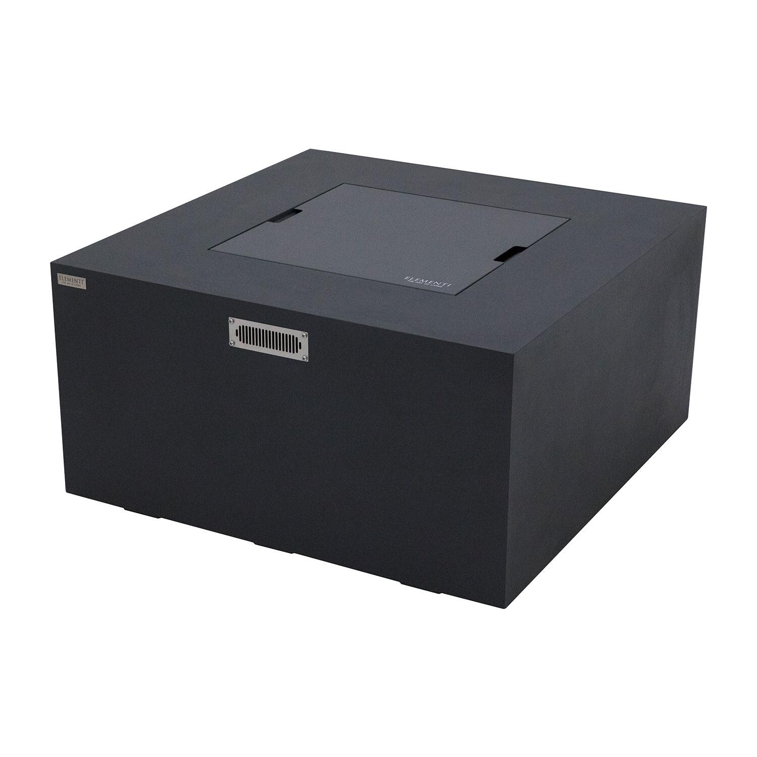 Elementi OFG310DG-LP Rocky 43-in Liquid Propane Concrete Fire Table w/ Hidden Tank in Dark Grey - Lid On - White Background thumbnail