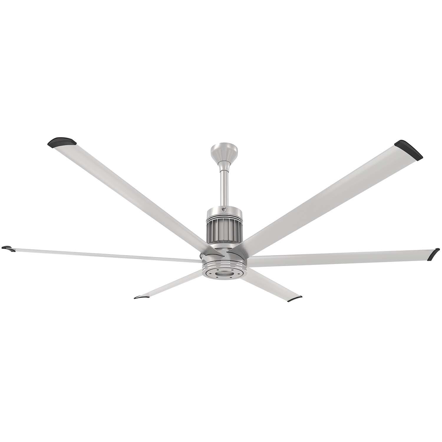 Big Ass Fans 84-Inch i6 Ceiling Fan Universal Mount W/12-Inch Ext Tube in Brushed Silver - MK-I61-071906A727I12