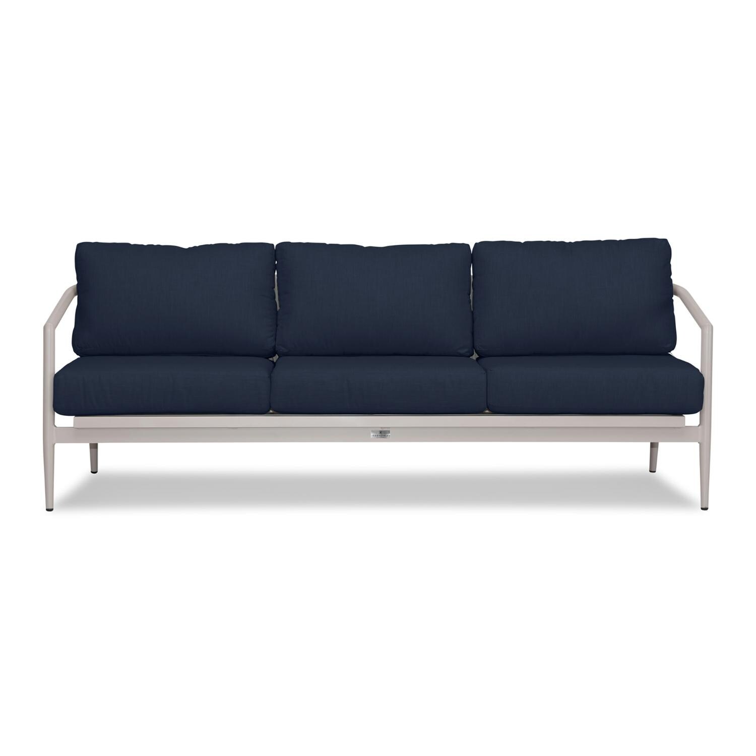 Midnight Cove 3 Person Aluminum Sofa in Urban Stone/Spectrum Indigo by Lakeview Outdoor Designs