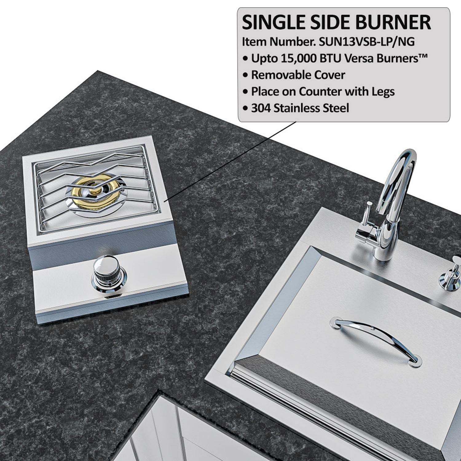 TANGO 7 Foot Outdoor Kitchen Cabinet Island Grillers Package – SCPTANGO main image 1