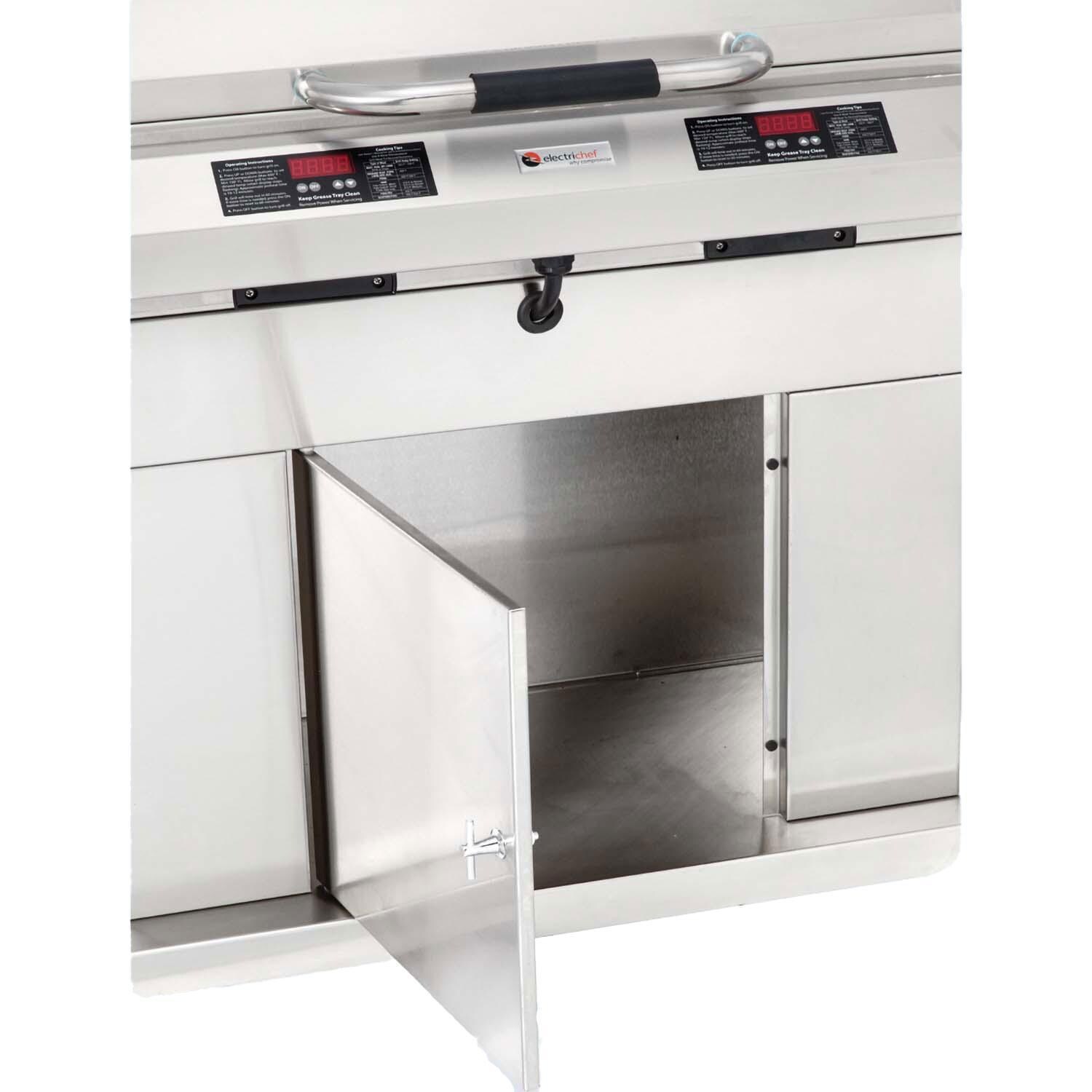 ElectricChef 4400-EC-448-CB-D-32 4400 Series 32-in Closed Base Electric Grill w/ Dual Temp. Control - Cabinet Open - Detail thumbnail