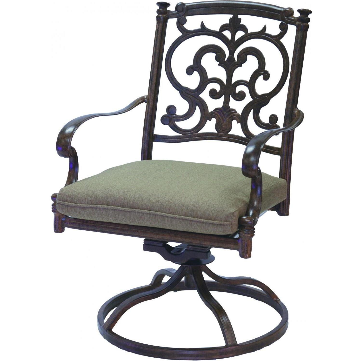 Darlee Santa Barbara Cast Aluminum Patio Swivel Rocker Dining Chair