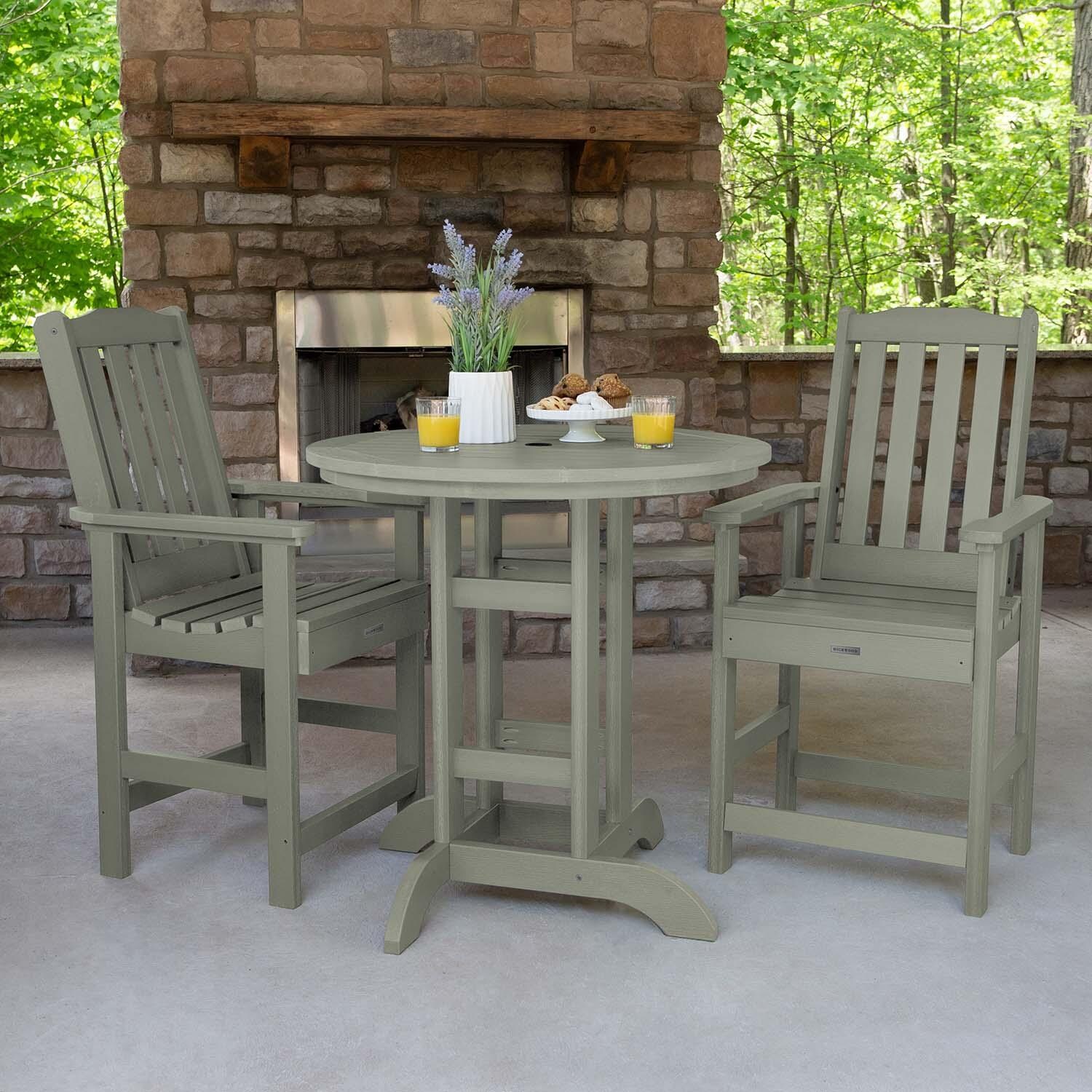 Hart Lane 3 Pc Recycled Plastic Round Counter Dining Set in Eucalyptus By Lakeview Outdoor Designs - Lifestyle thumbnail