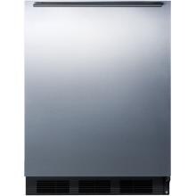 Summit 24-Inch 5.1 Cu. Ft. ADA Compliant Compact Refrigerator / Freezer With Horizontal Handle - Stainless Steel / Black Cabinet - CT663BBISSHHADA image
